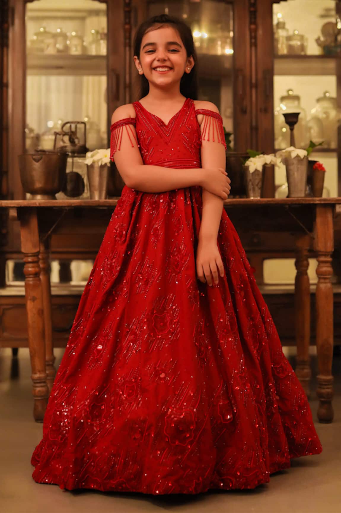 Littleens Surkh Embellished Gown 