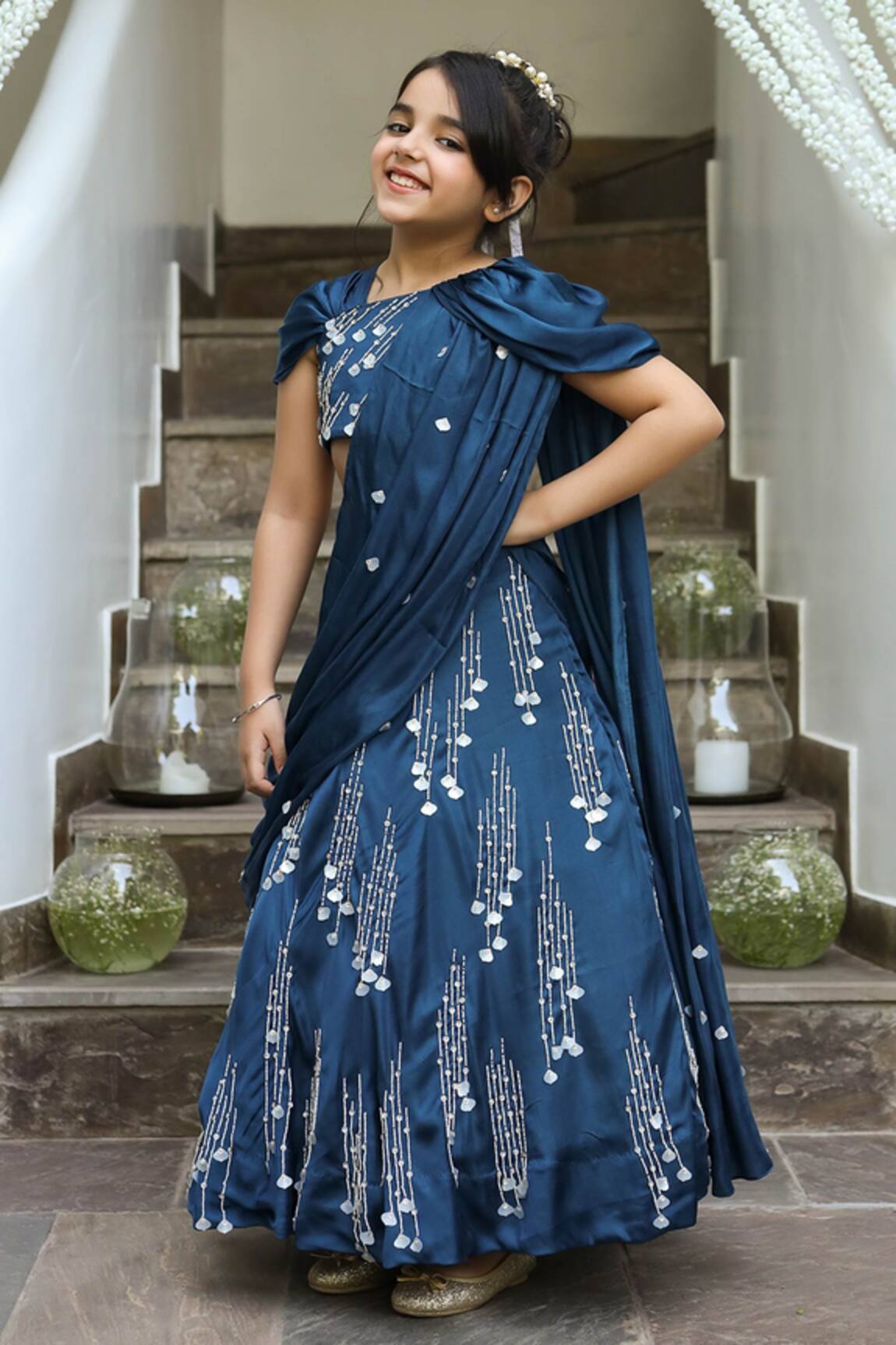 Littleens Hoor Draped Lehenga Set 