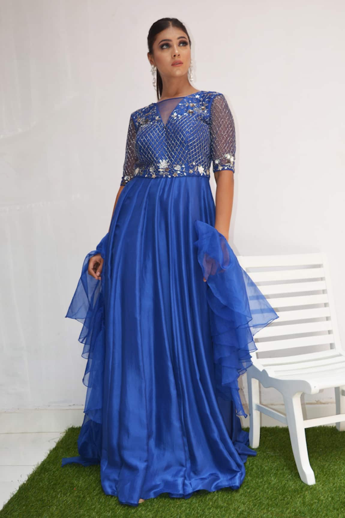 Parul Gandhi Anarkali with Ruffle Dupatta 