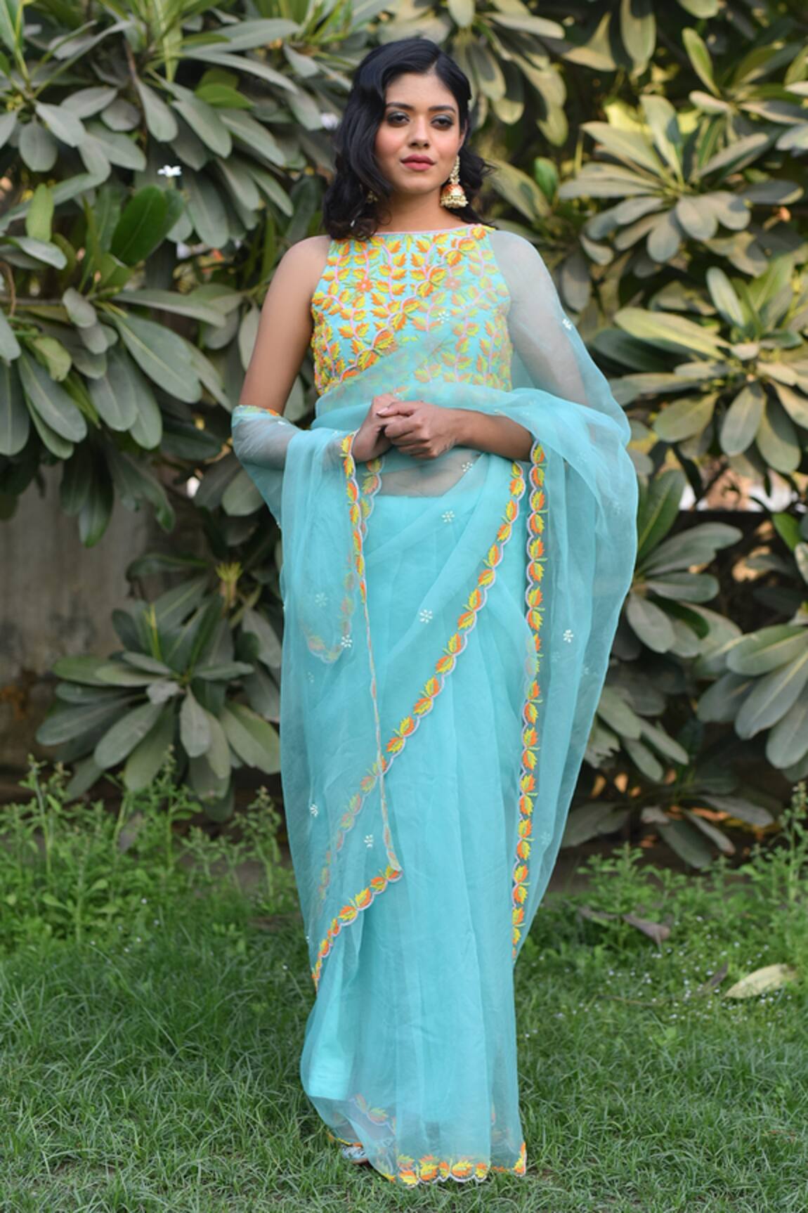 Gul By Aishwarya Bead Embroidered Saree With Blouse 