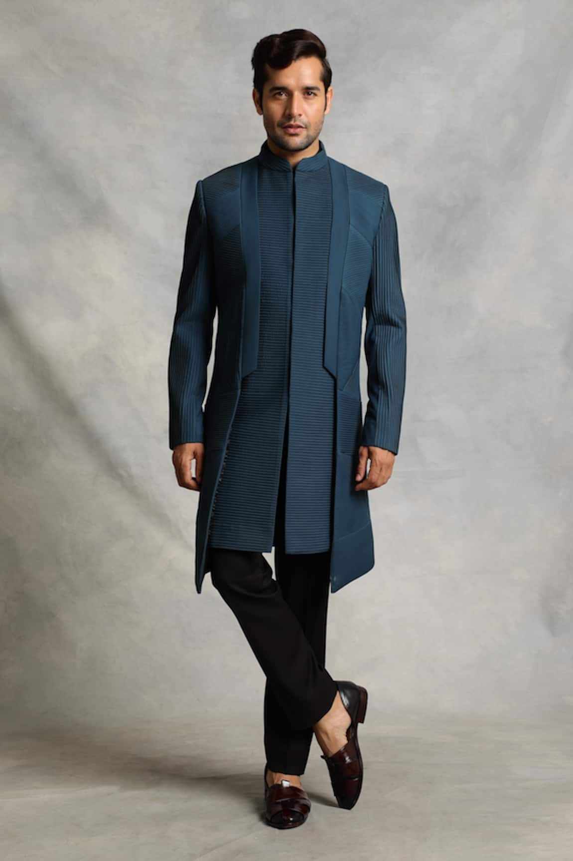 Gargee Designers Pleated & Pintuck Sherwani Set 