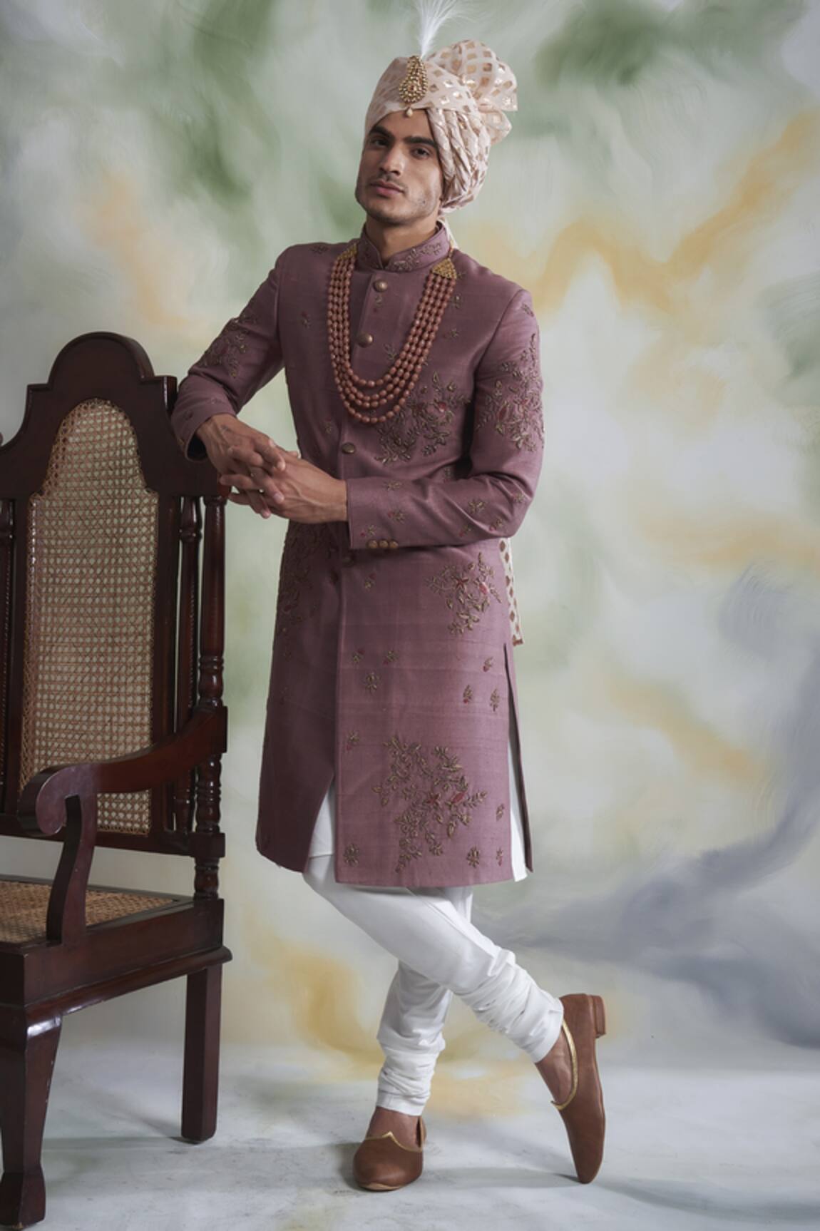 Gargee Designers Floral Embroidered Sherwani Set 