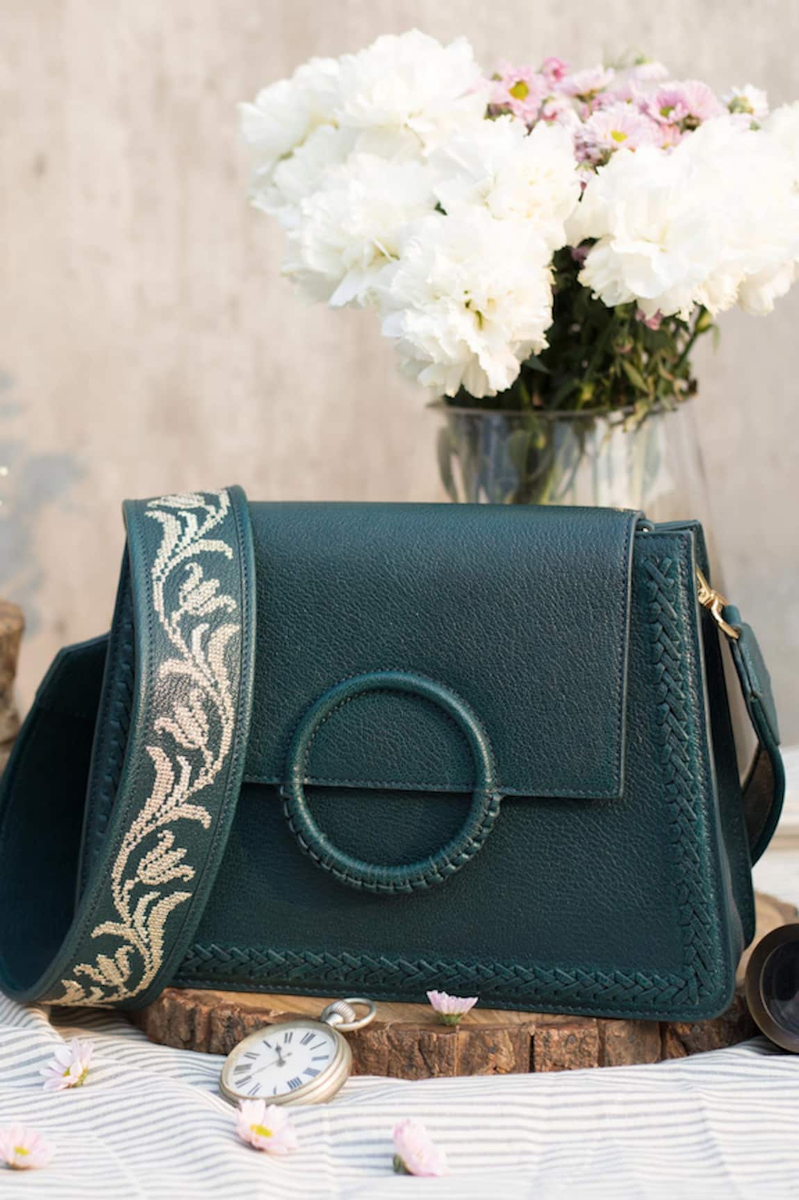 The Leather Garden Flap Sling Bag