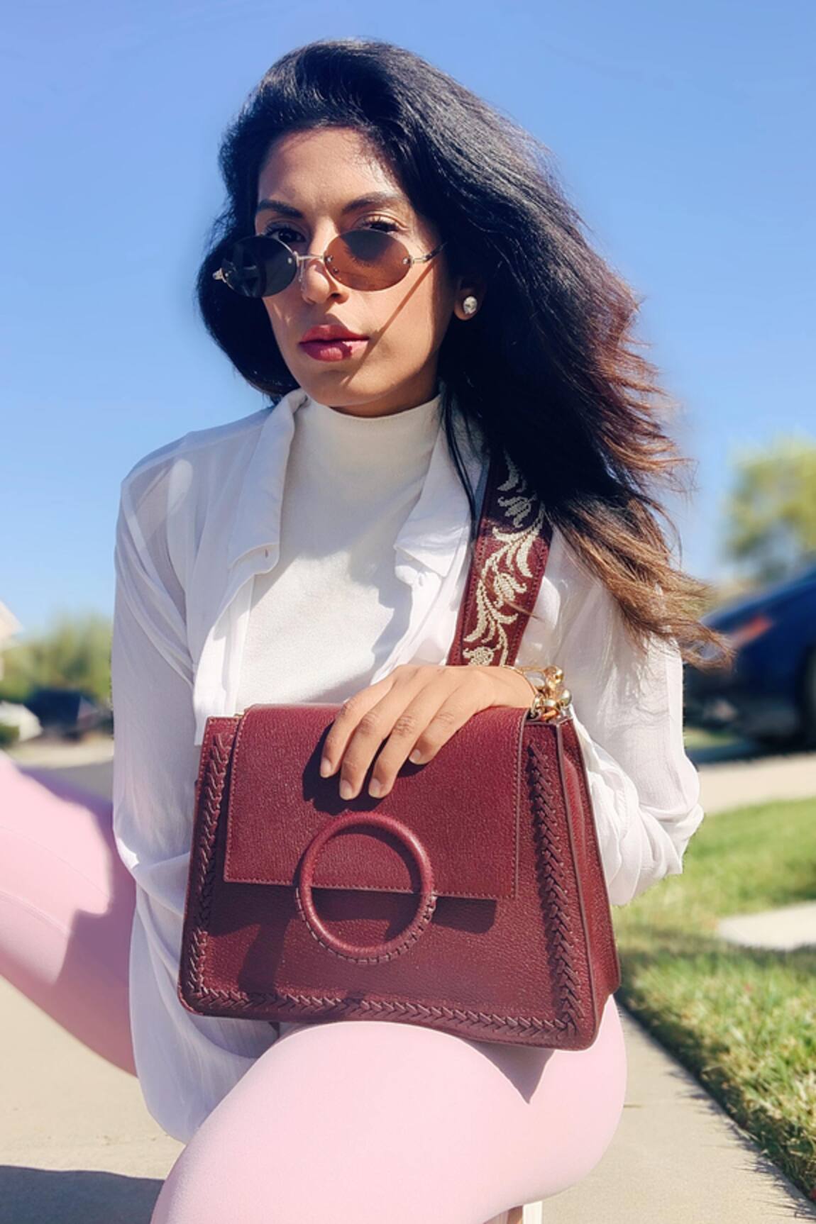 The Leather Garden Flap Sling Bag 