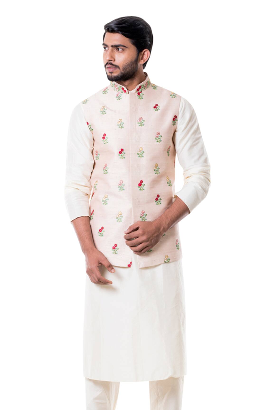 Smriti By Anju Agarwal Embroidered Bundi & Kurta Set