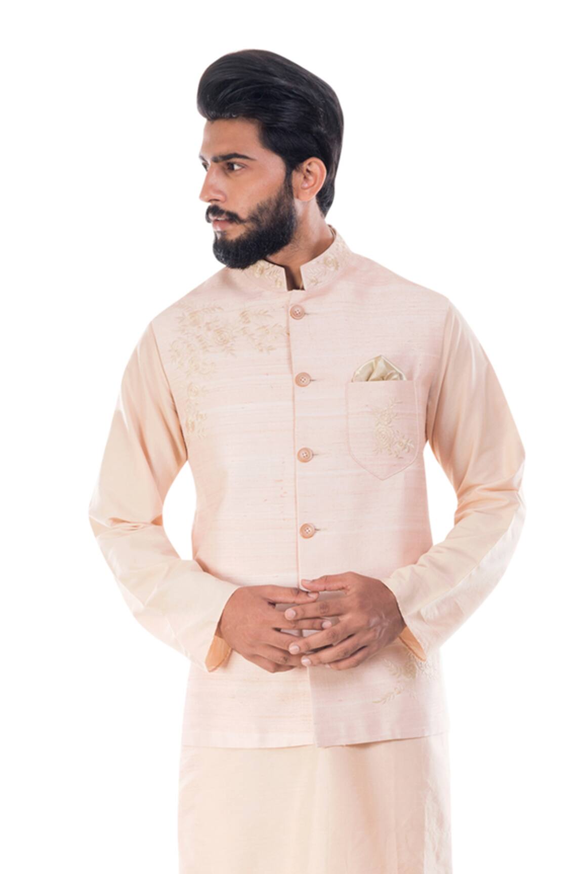 Smriti by Anju Agarwal Embroidered Bundi & Kurta Set 