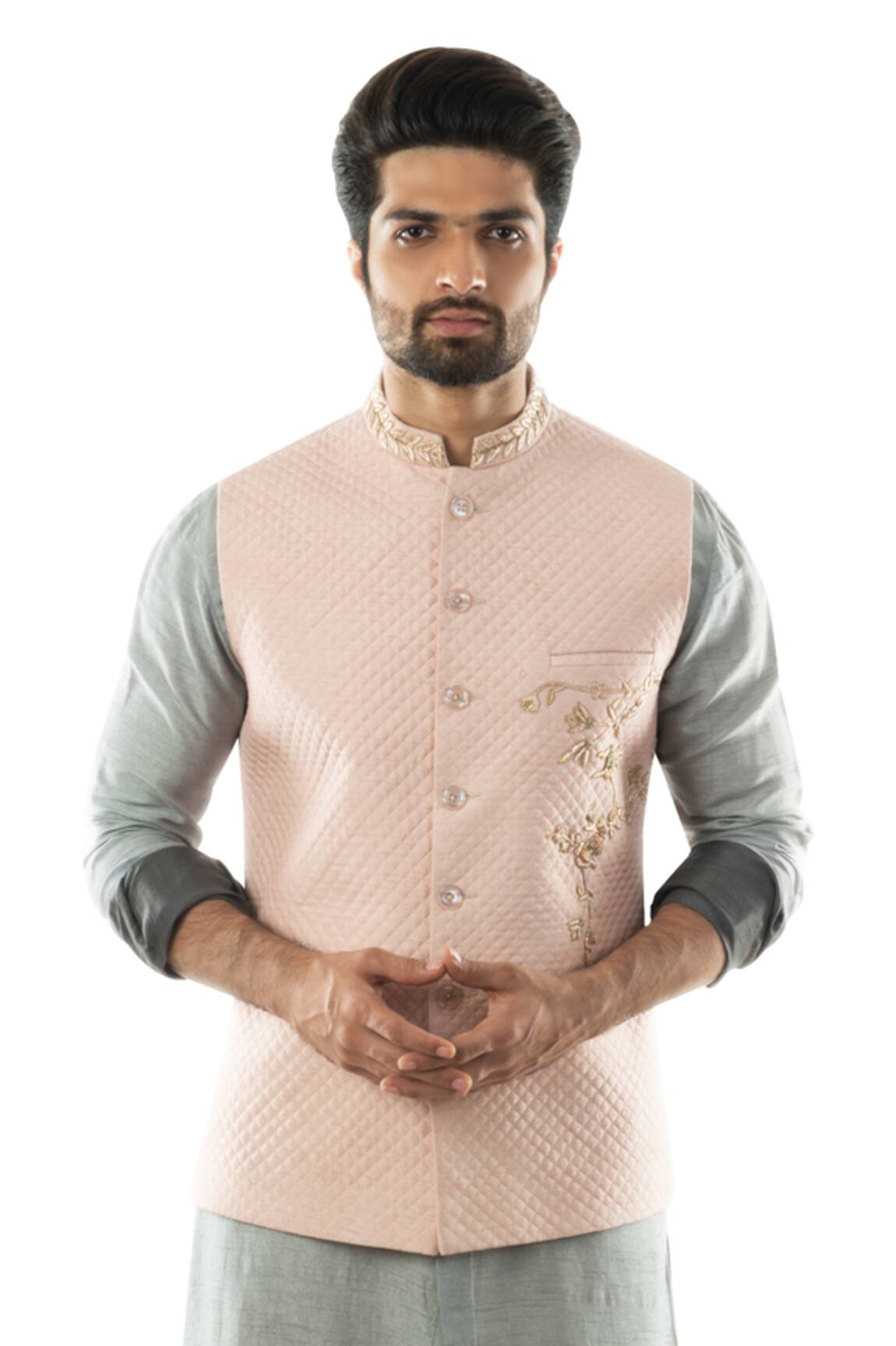 Smriti By Anju Agarwal Quilted Nehru Jacket