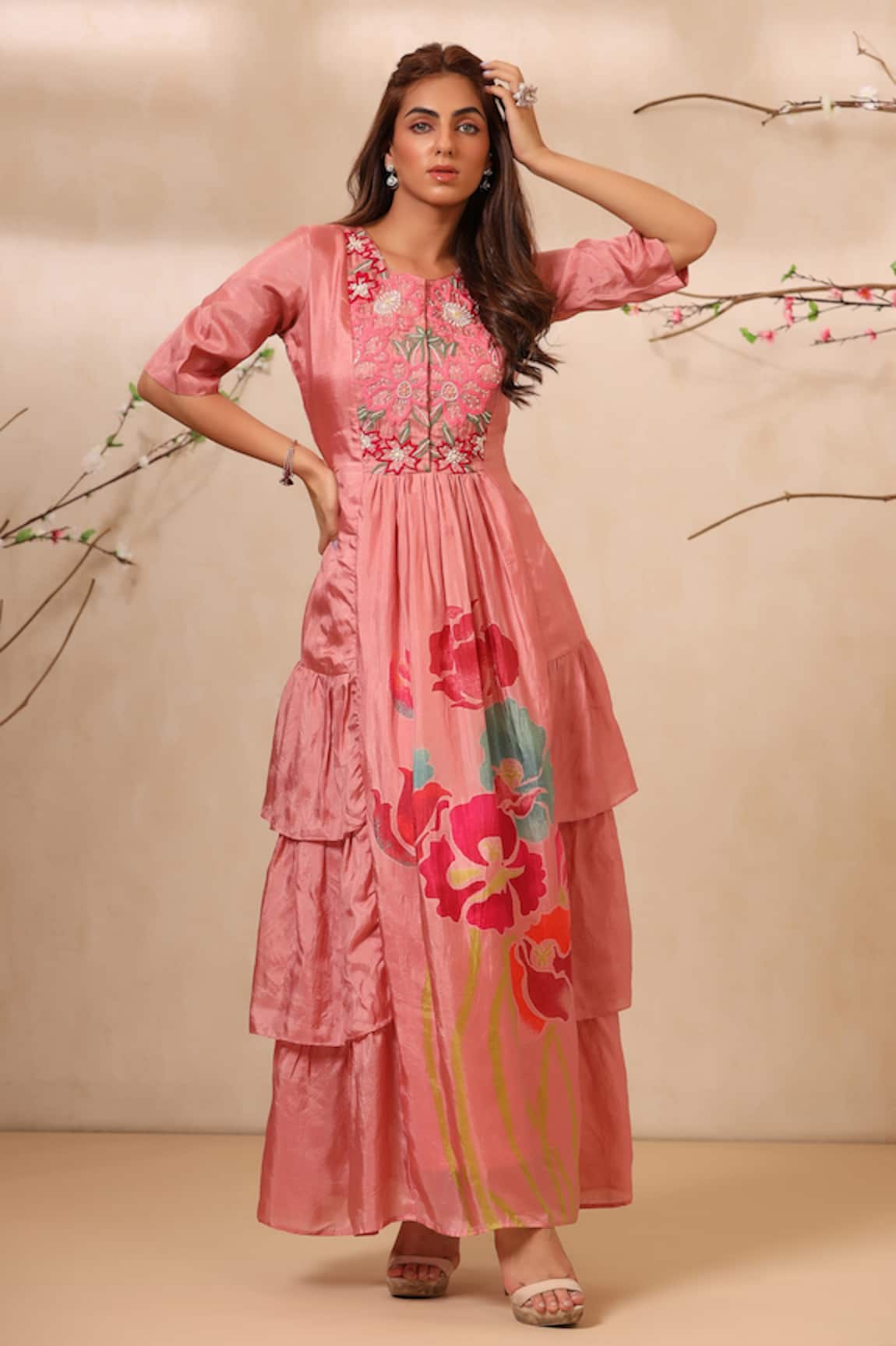 Koashee By Shubitaa Floral Embroidered Dress 