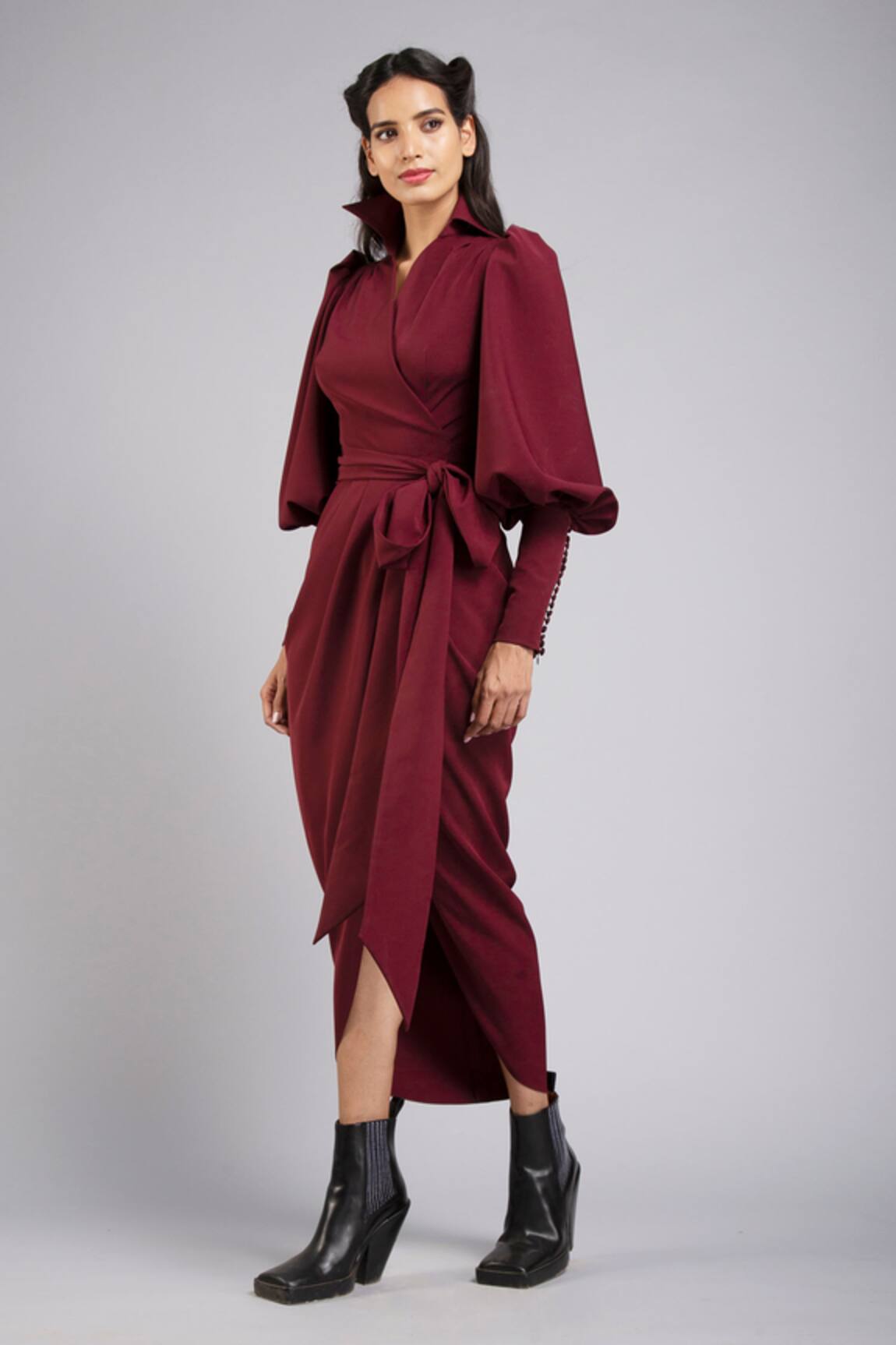 Gauri & Nainika Bishop Sleeve Wrap Dress