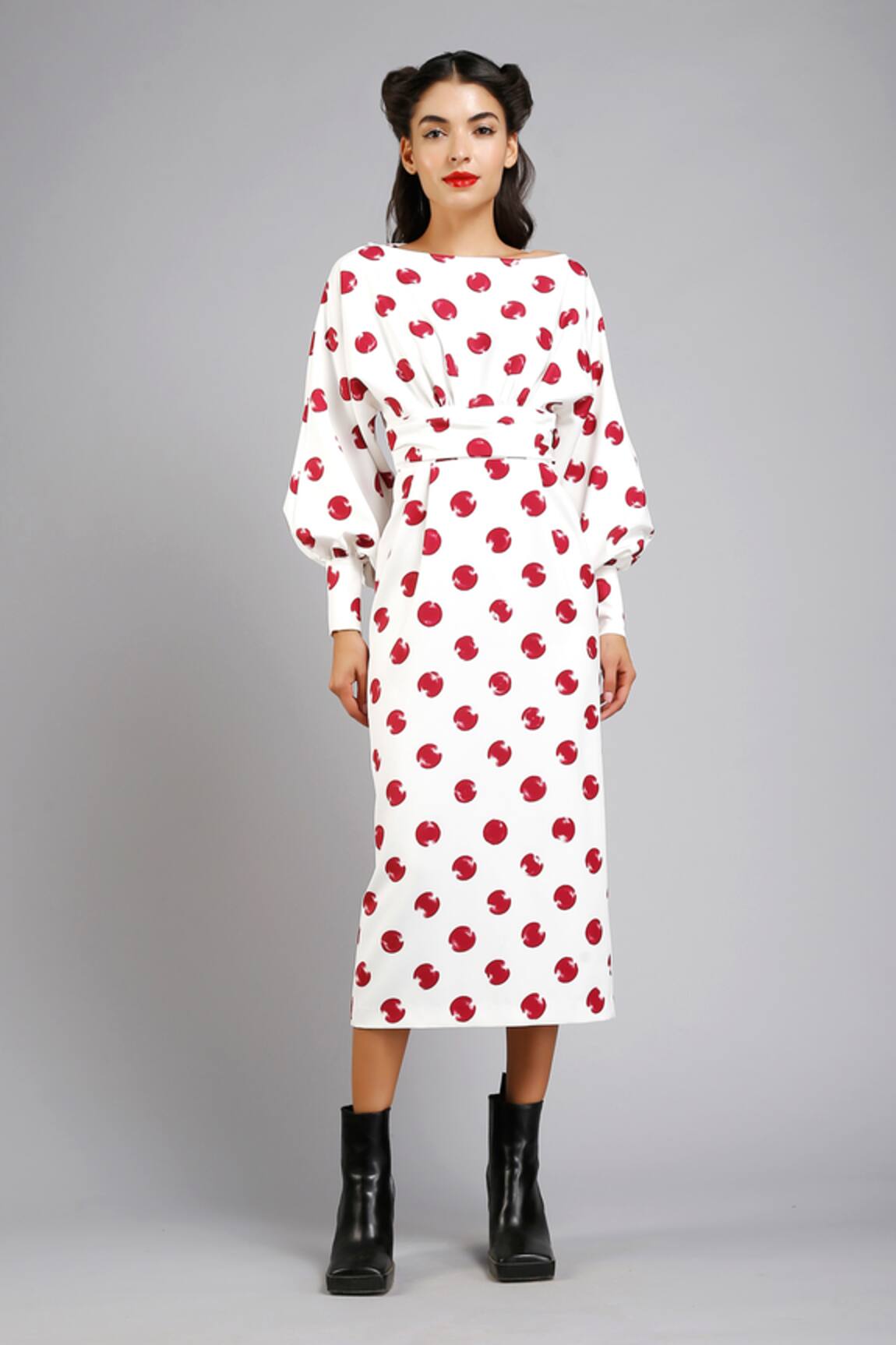 Gauri & Nainika Polka Dot Print Dress