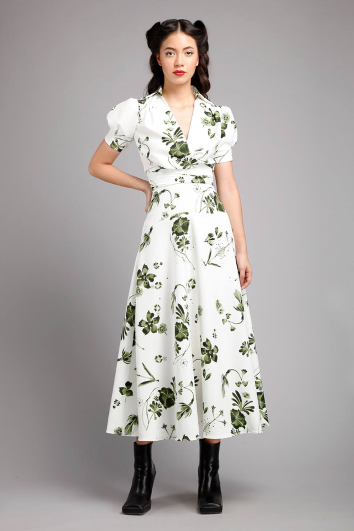 Gauri & Nainika Floral Print Midi Dress