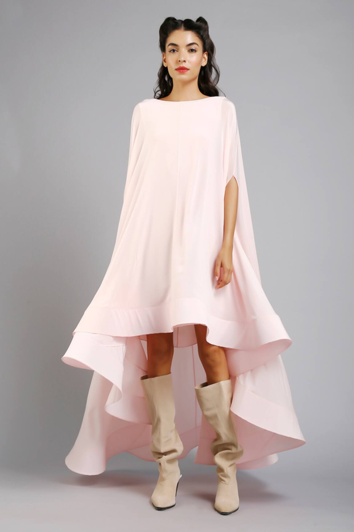 Gauri & Nainika Asymmetric Cape Dress