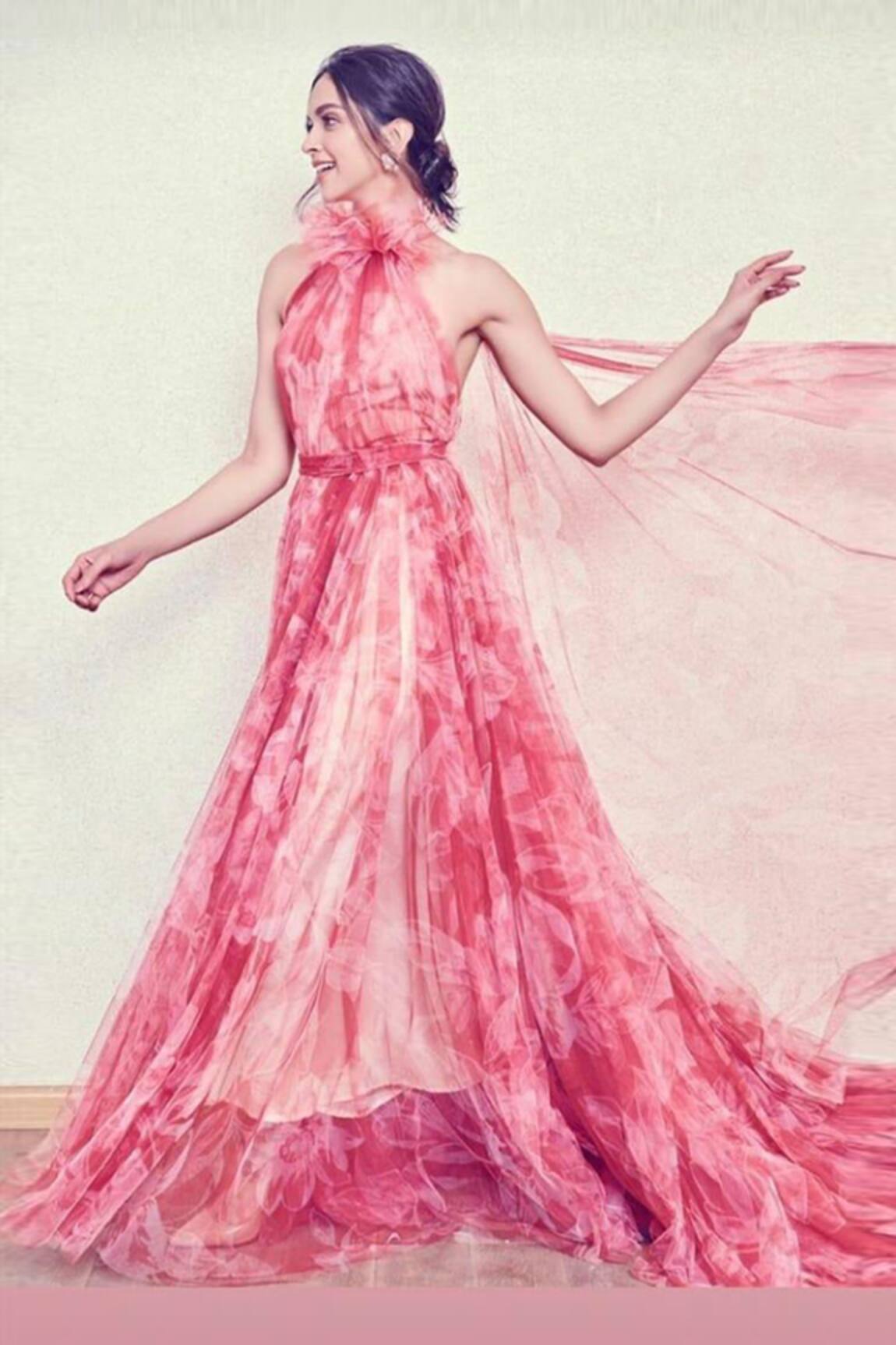 Gauri & Nainika Floral Print Gown