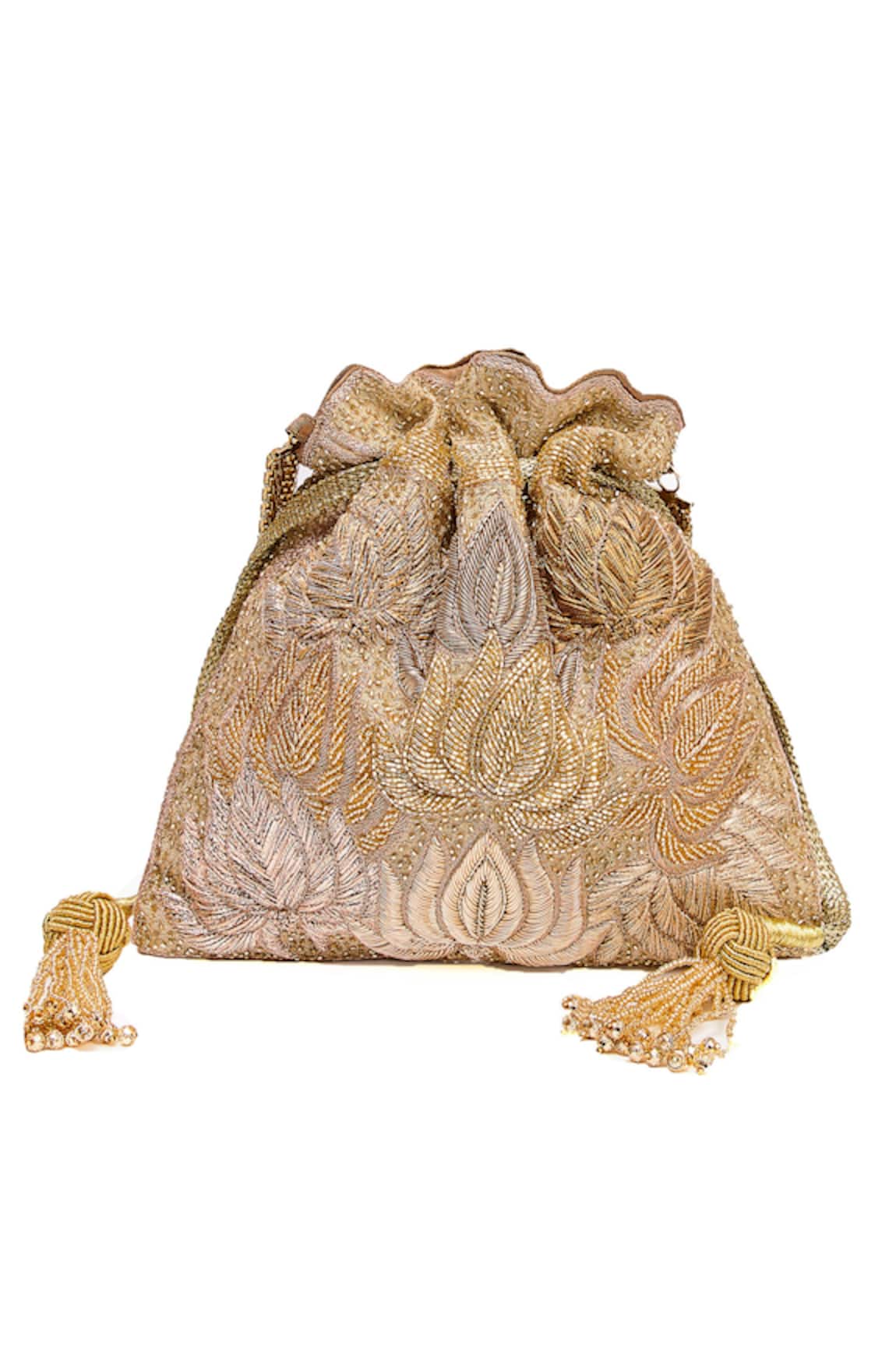 The Pink Potli Petal Embroidered Potli