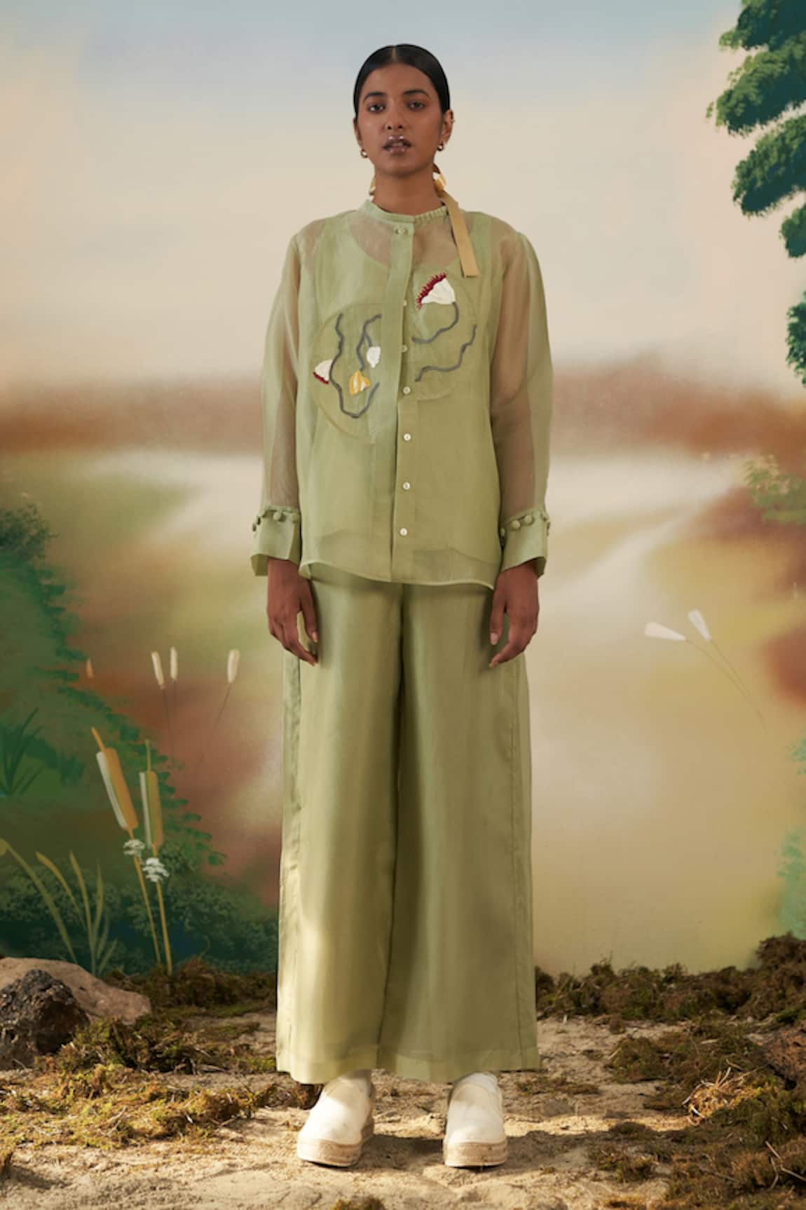 Febo6 Embellished Top & Pant Set