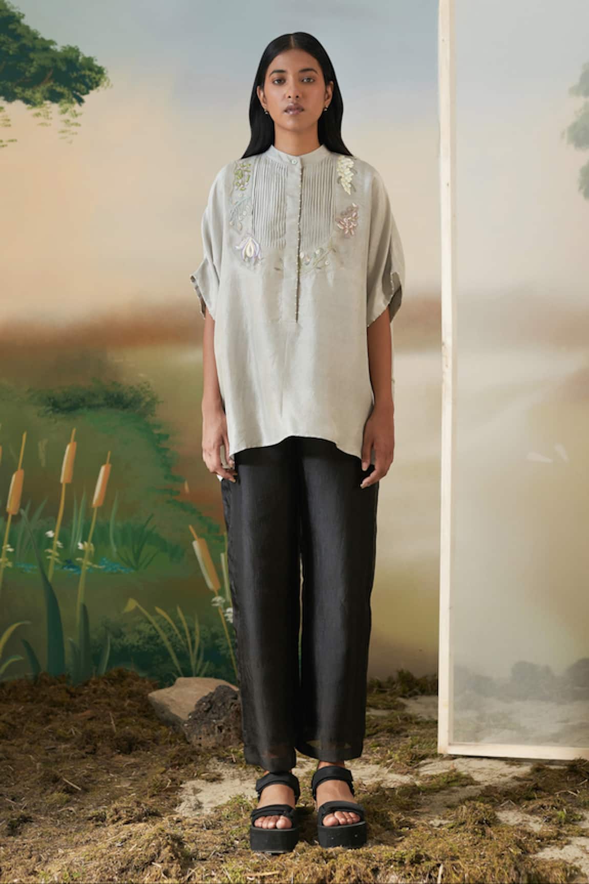 Febo6 Silk Embroidered Kaftan Tunic