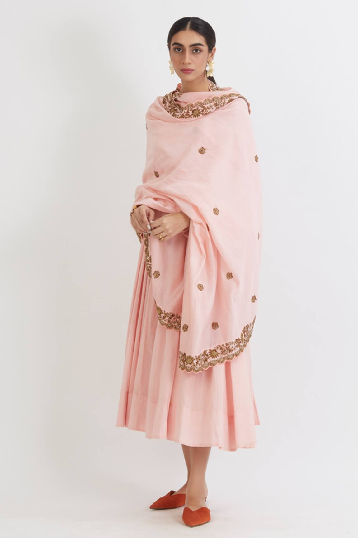 Peeli Dori Anarkali With Chanderi Embroidered Dupatta