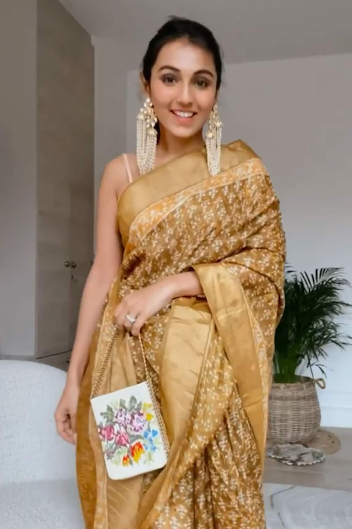 The Leather Garden Handmade Floral Bead Embellished Handbag