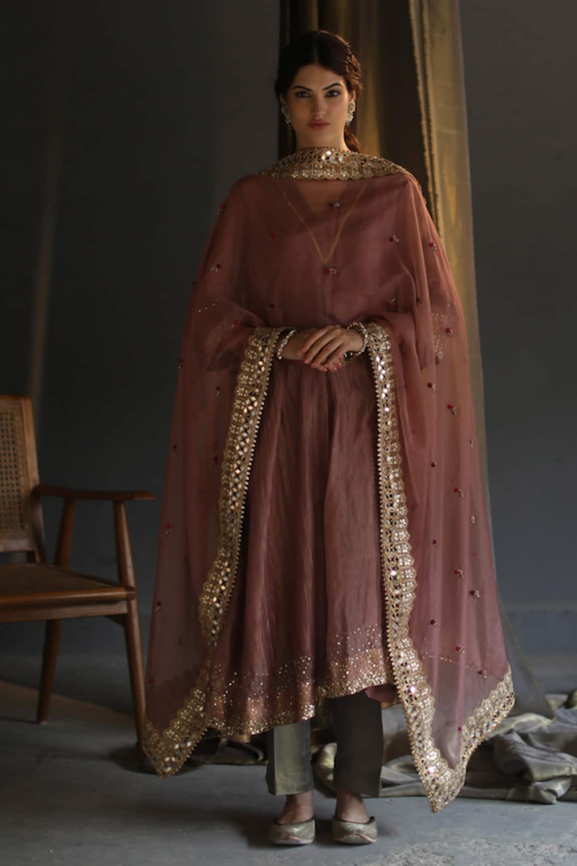 Begum Chanderi Embroidered Kurta Set