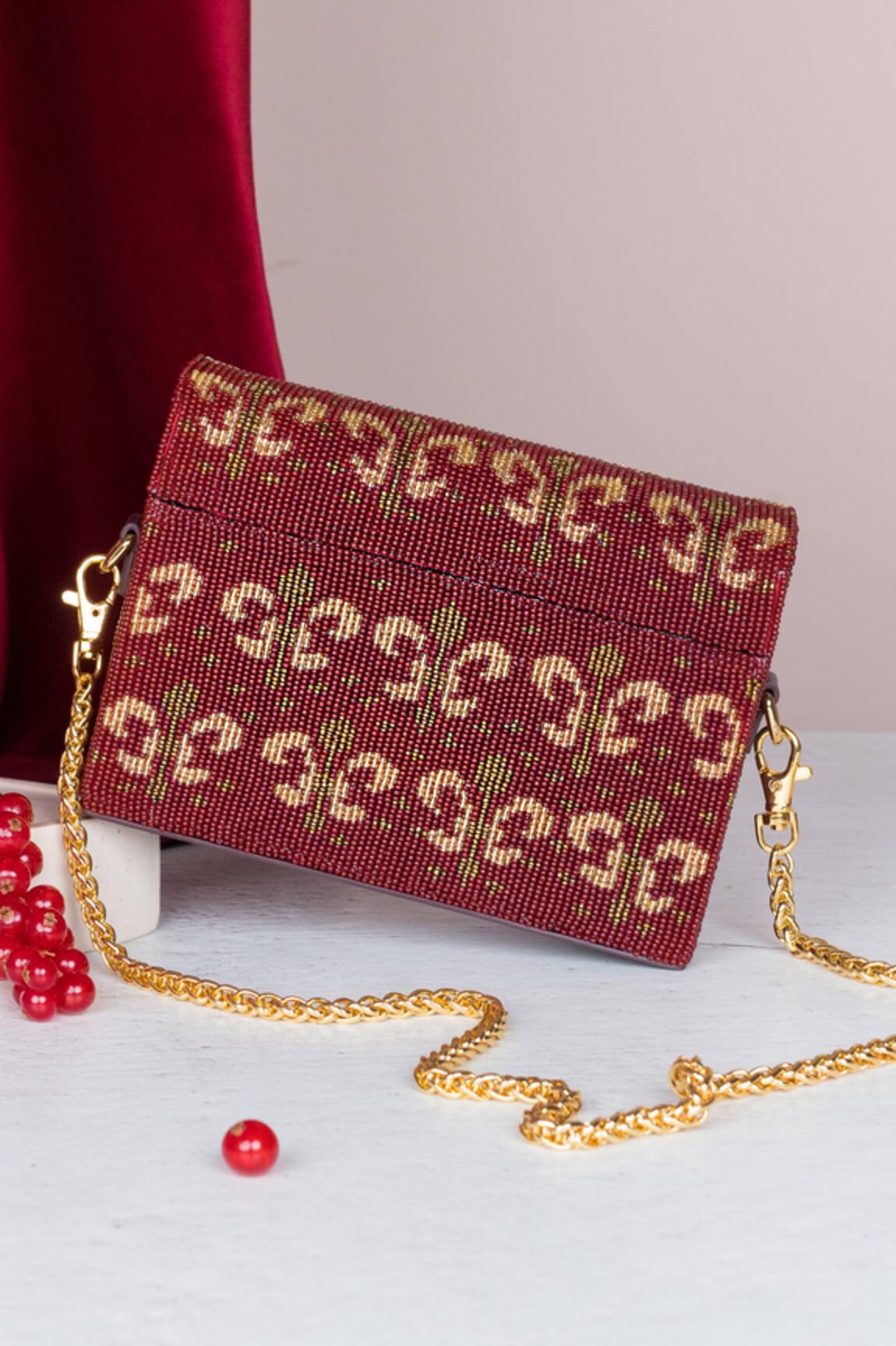 The Leather Garden Embellished Crossbody Bag