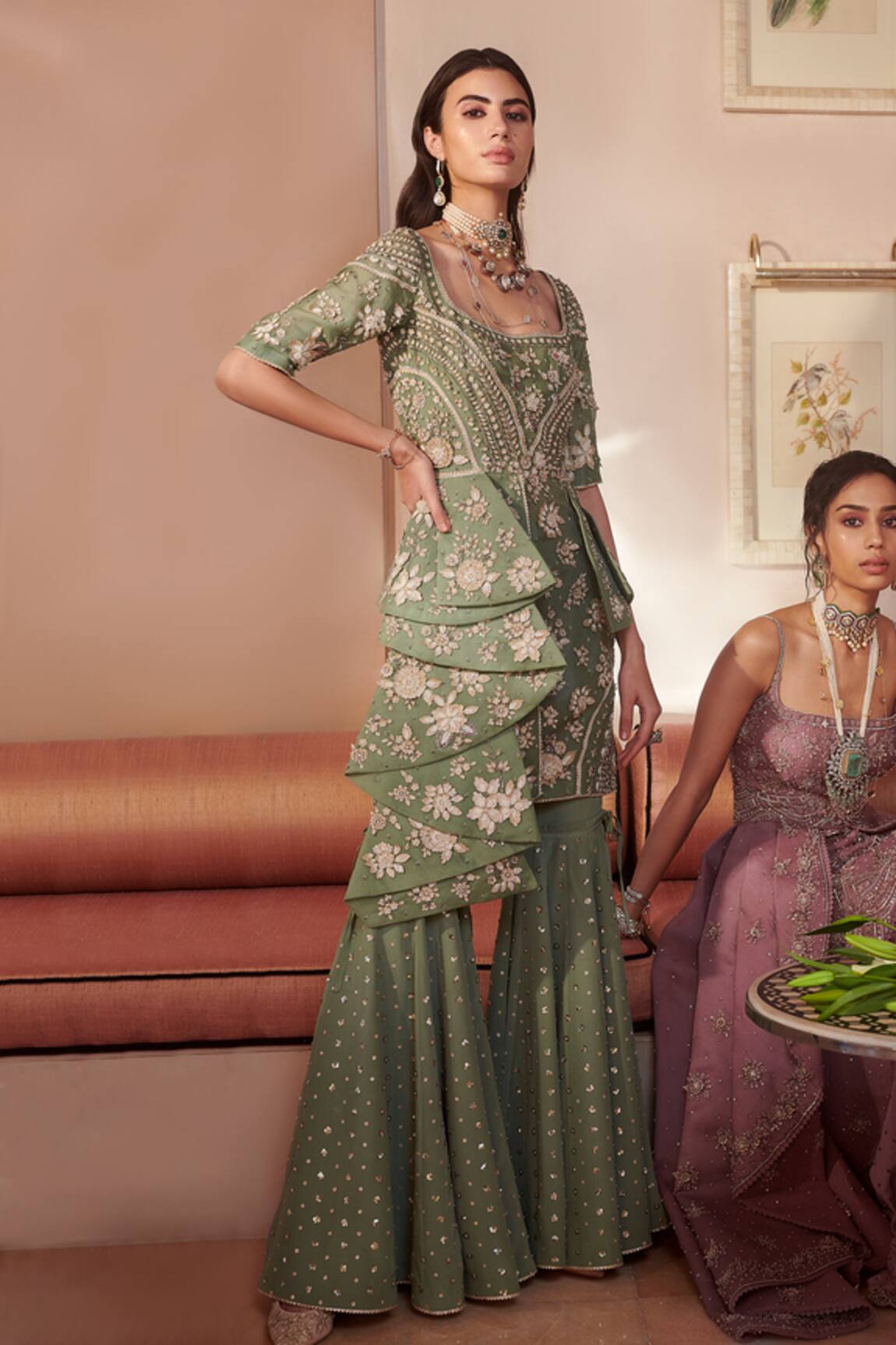 Sahil Kochhar Gulner Kurta & Sharara Set