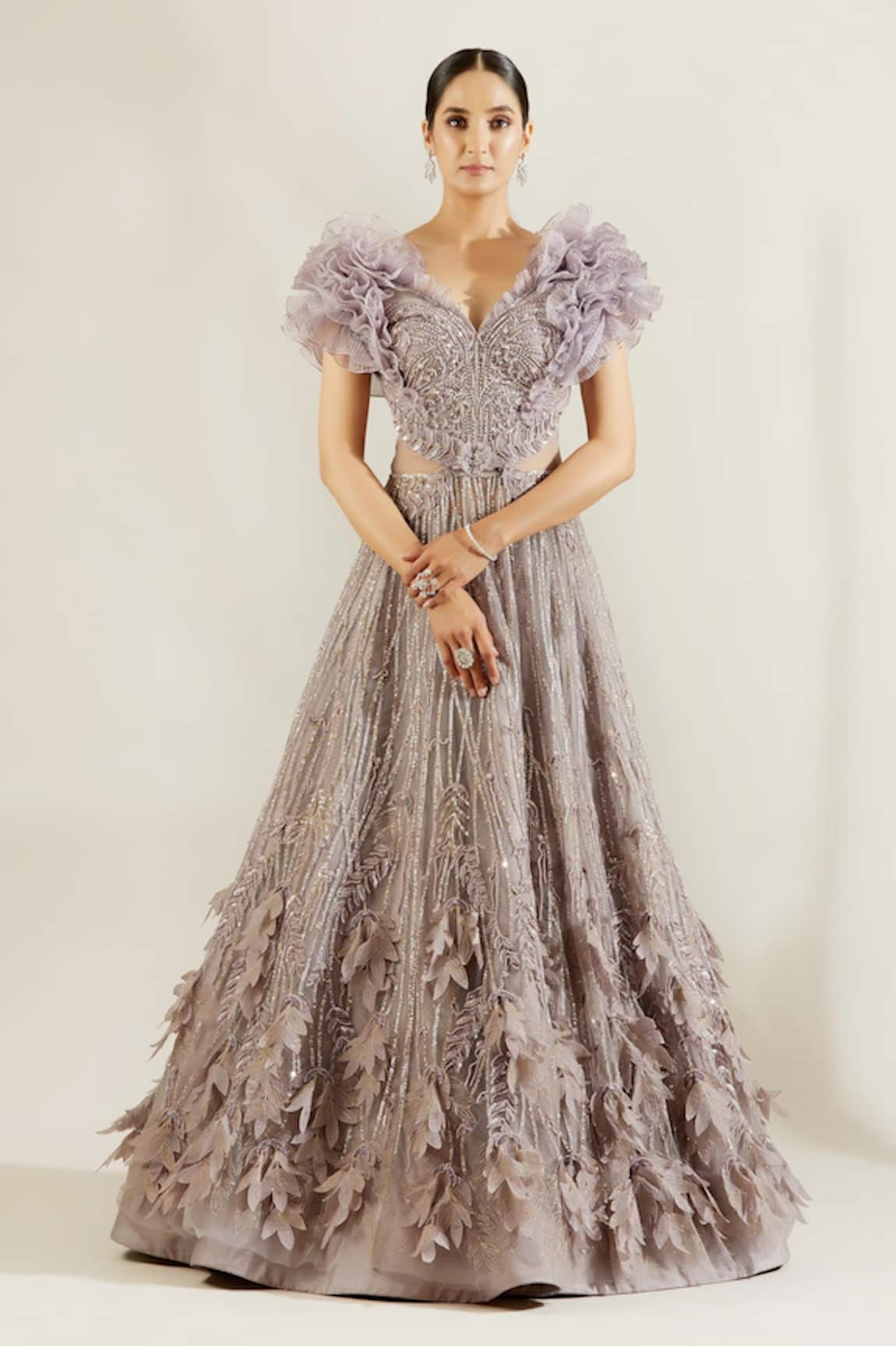 Adaara Couture Organza Embellished Gown