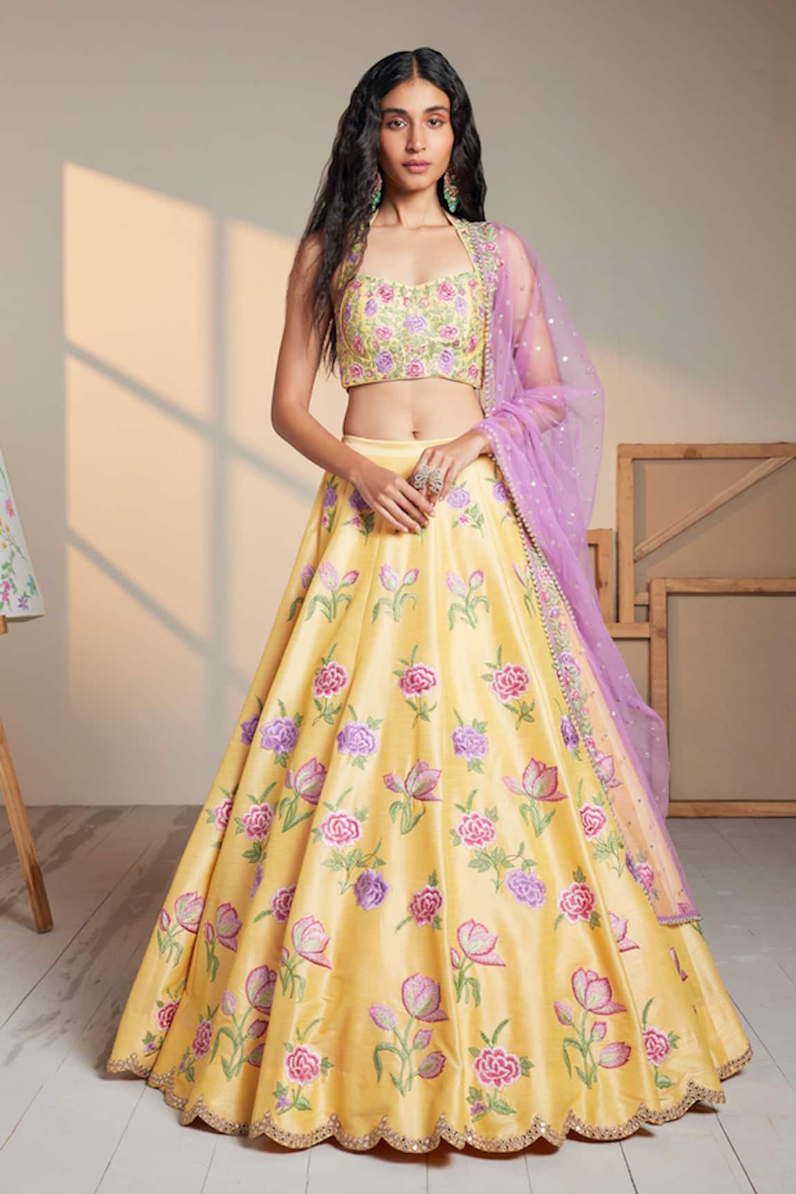 Chamee and Palak Flower Of Life Embroidered Bridal Lehenga Set 