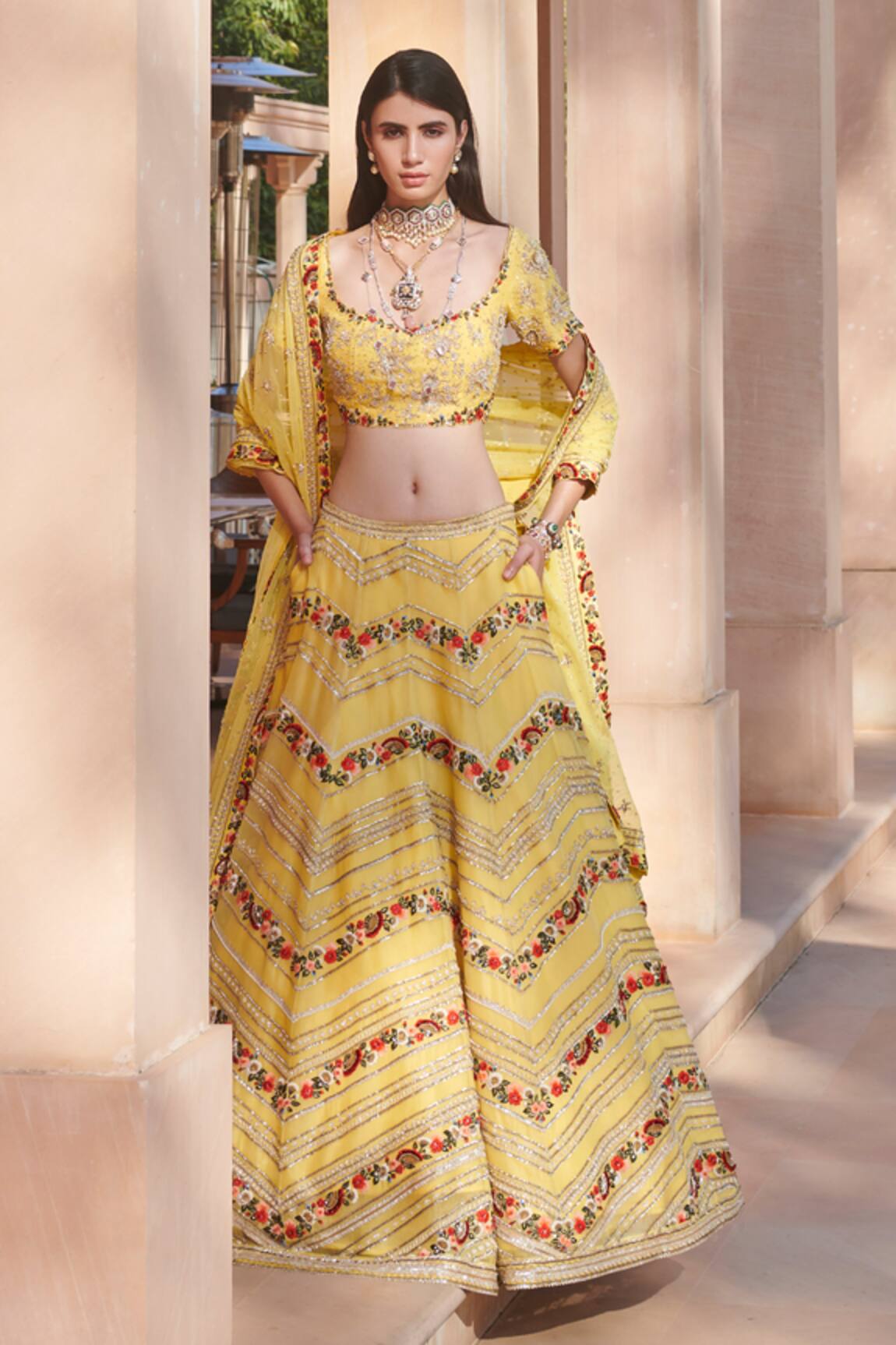 Sahil Kochhar Silk Organza Bridal Lehenga Set