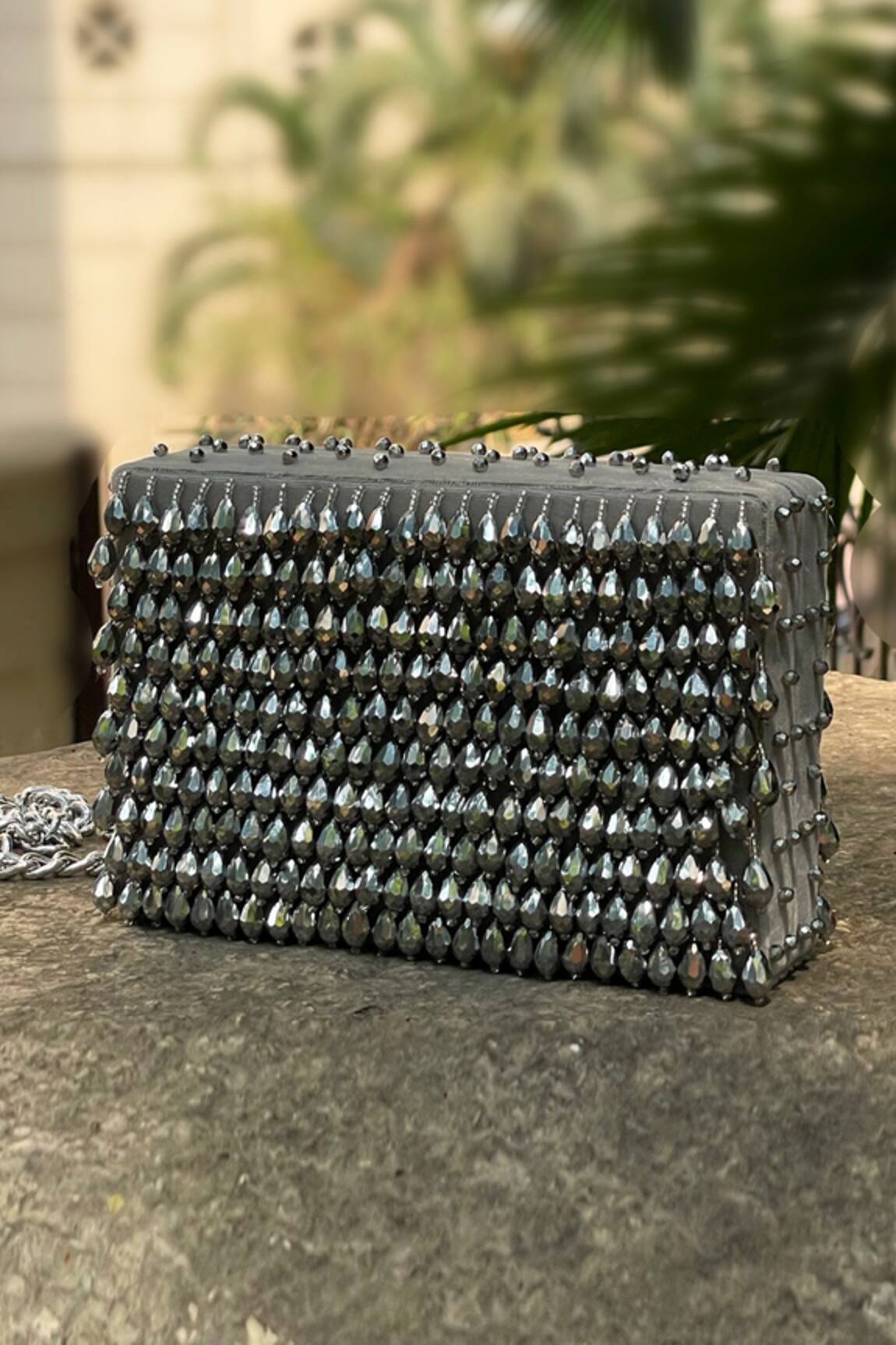 Bhavna Kumar Crystal Box Clutch with Sling 