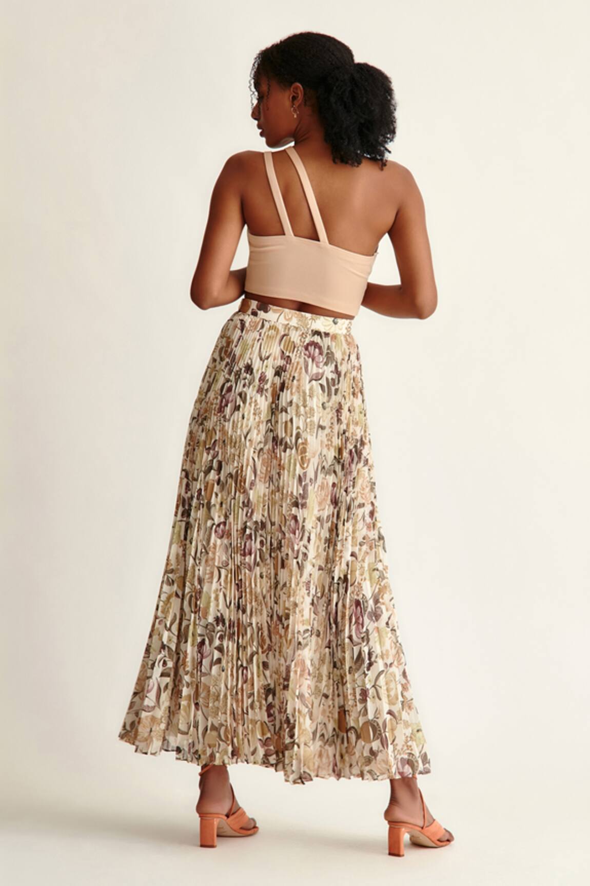 Self Design Pleated Skirt