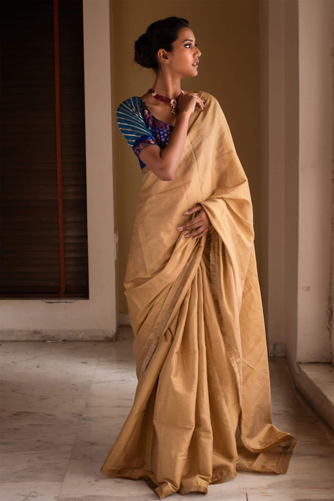 Priyanka Raajiv Hemali Silk Tissue Chanderi Saree