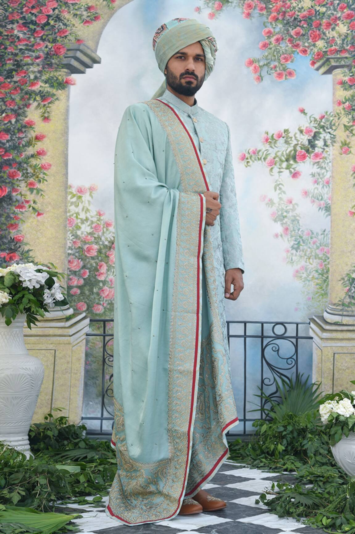 Punit Arora Silk Sherwani Set 