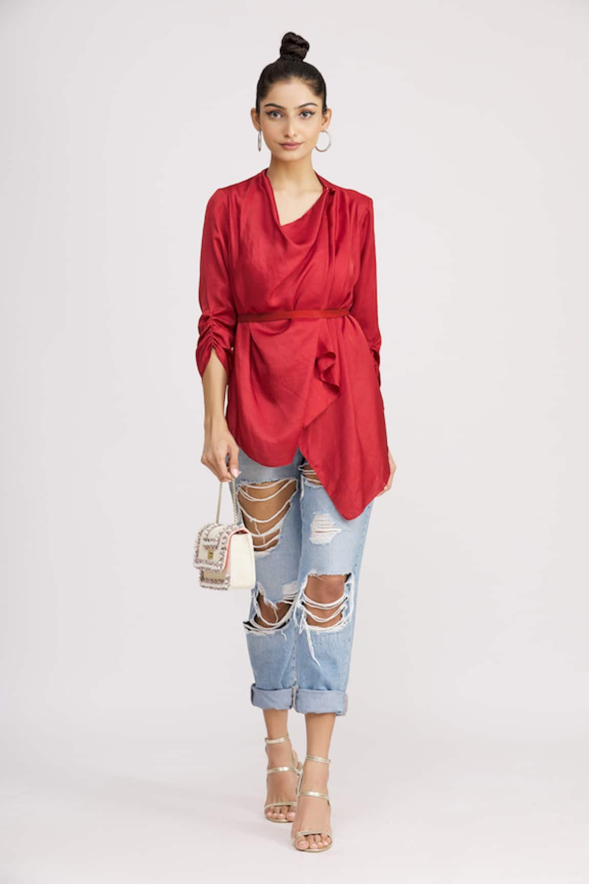 Harsh Harsh Dupion Silk Draped Jacket