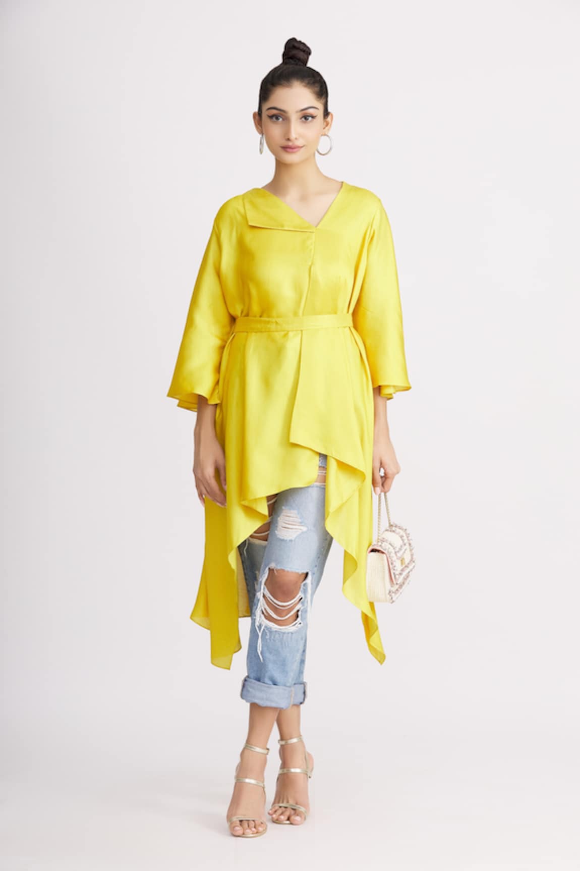 Harsh Harsh Dupion Silk Asymmetric Tunic