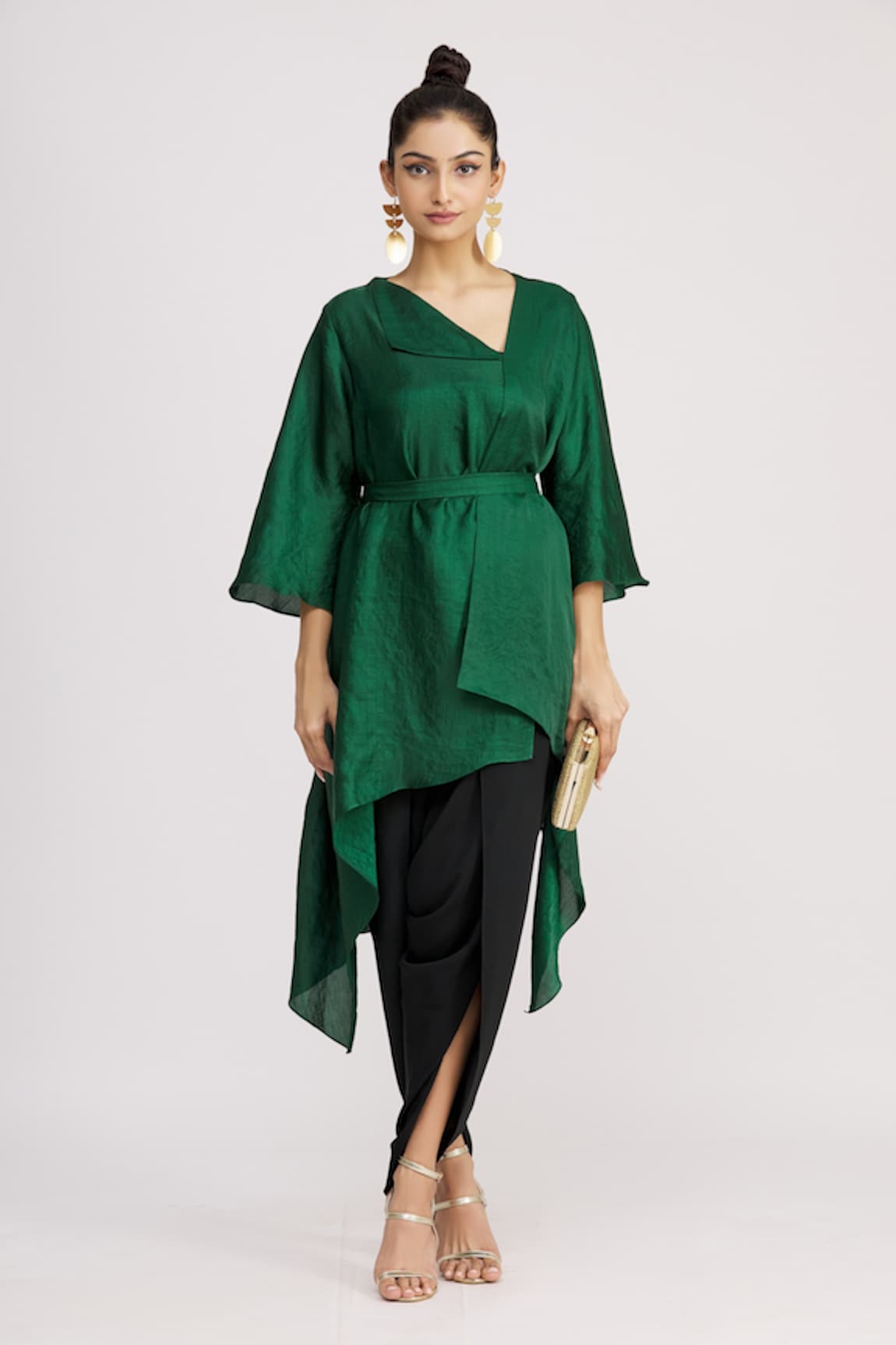 Harsh Harsh Dupion Silk Asymmetric Tunic