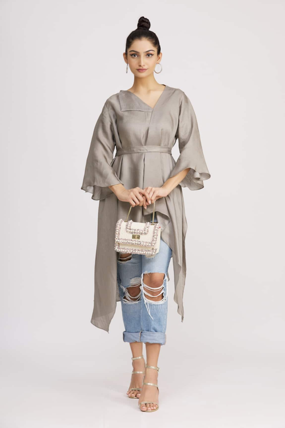 Harsh Harsh Dupion Silk Asymmetric Tunic