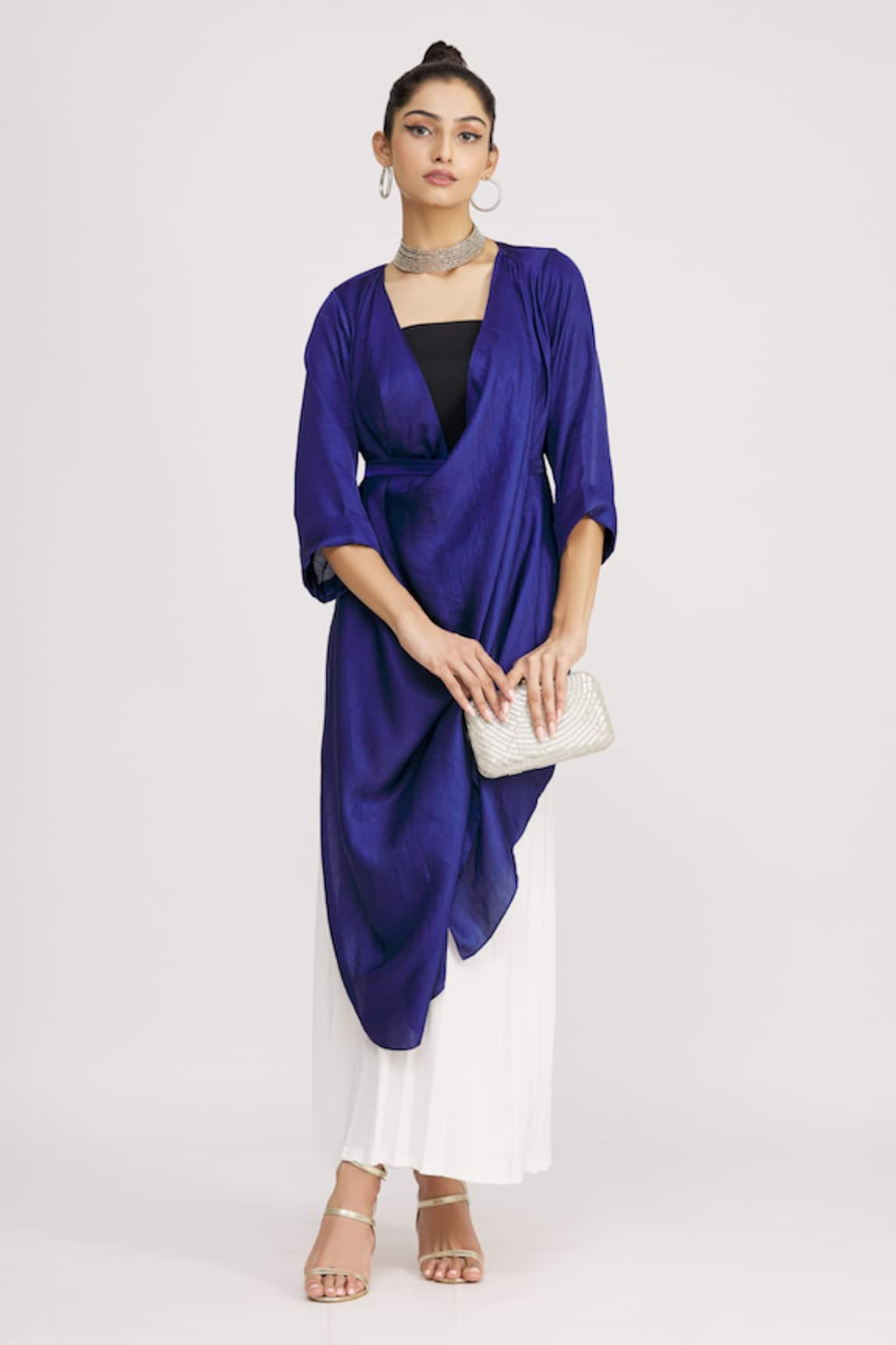 Harsh Harsh Dupion Silk Draped Jacket