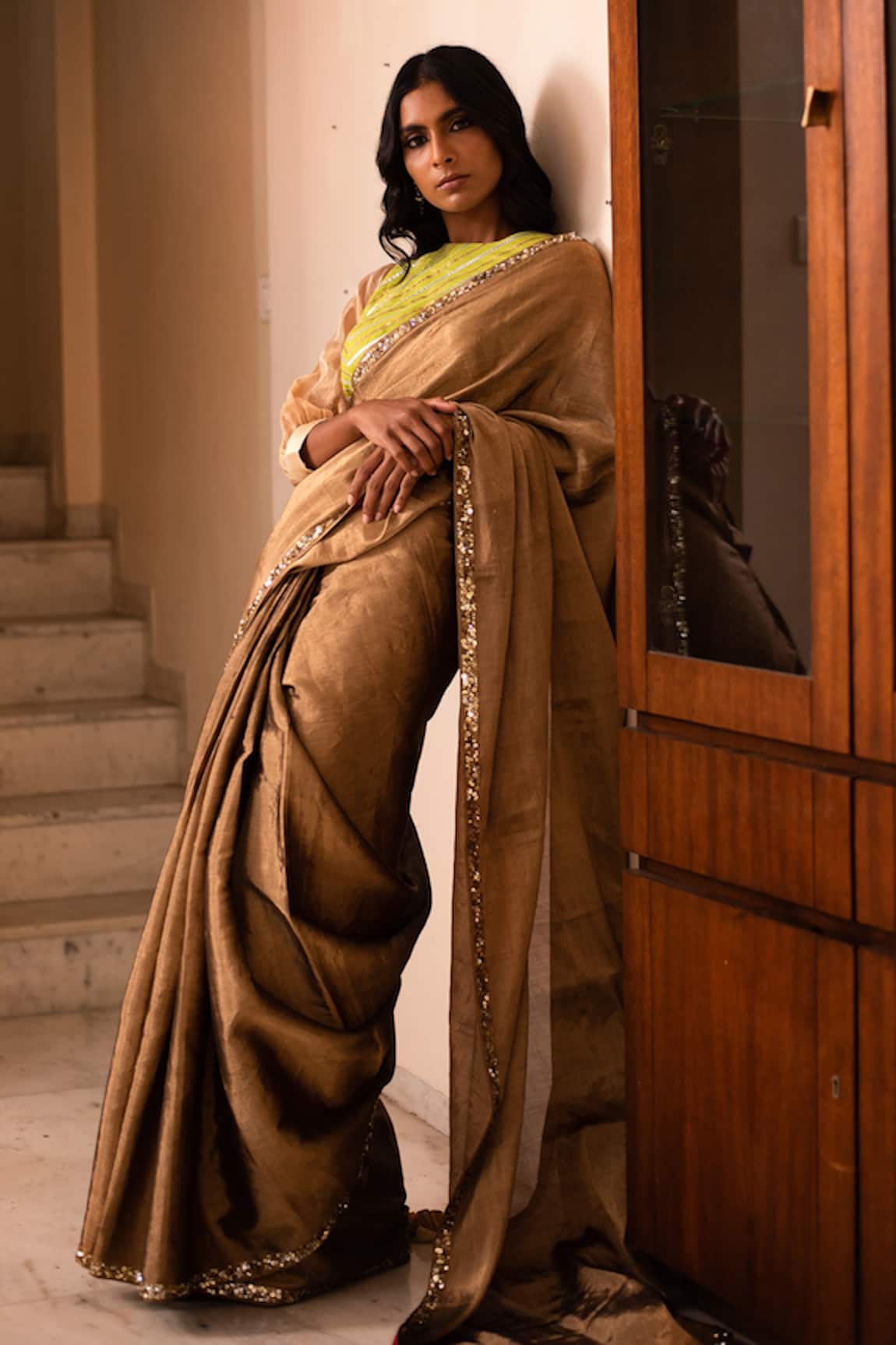 Priyanka Raajiv Hiranya Silk Tissue Chanderi Saree