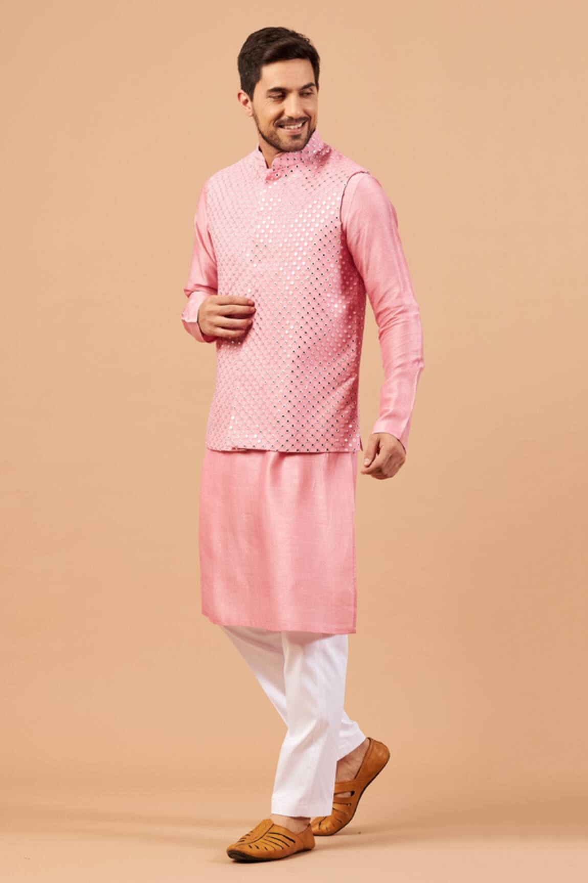 Hilo Design Pinoret Mirror Work Bundi & Kurta Set