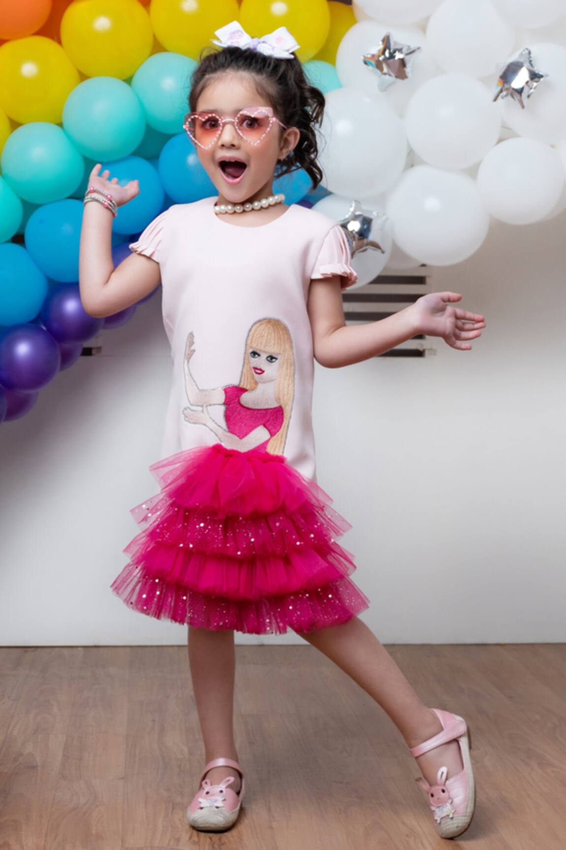 Hoity Moppet Barbie Embroidered Frill Dress