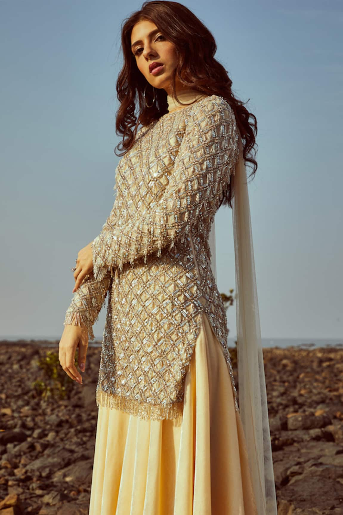 House of Musafir Embellished Kurta & Sharara Set