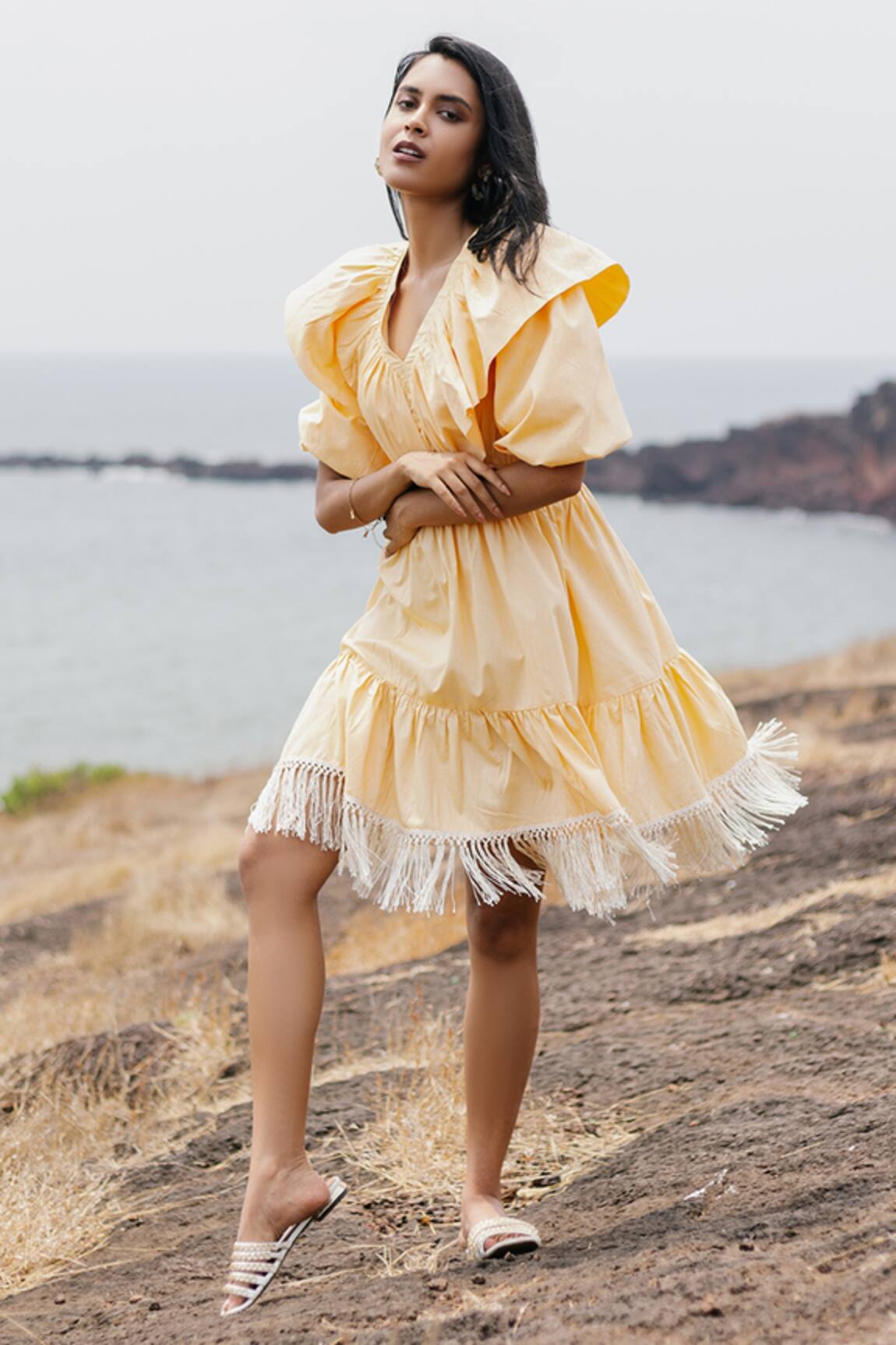 House of Fett Puffed Sleeve Dress