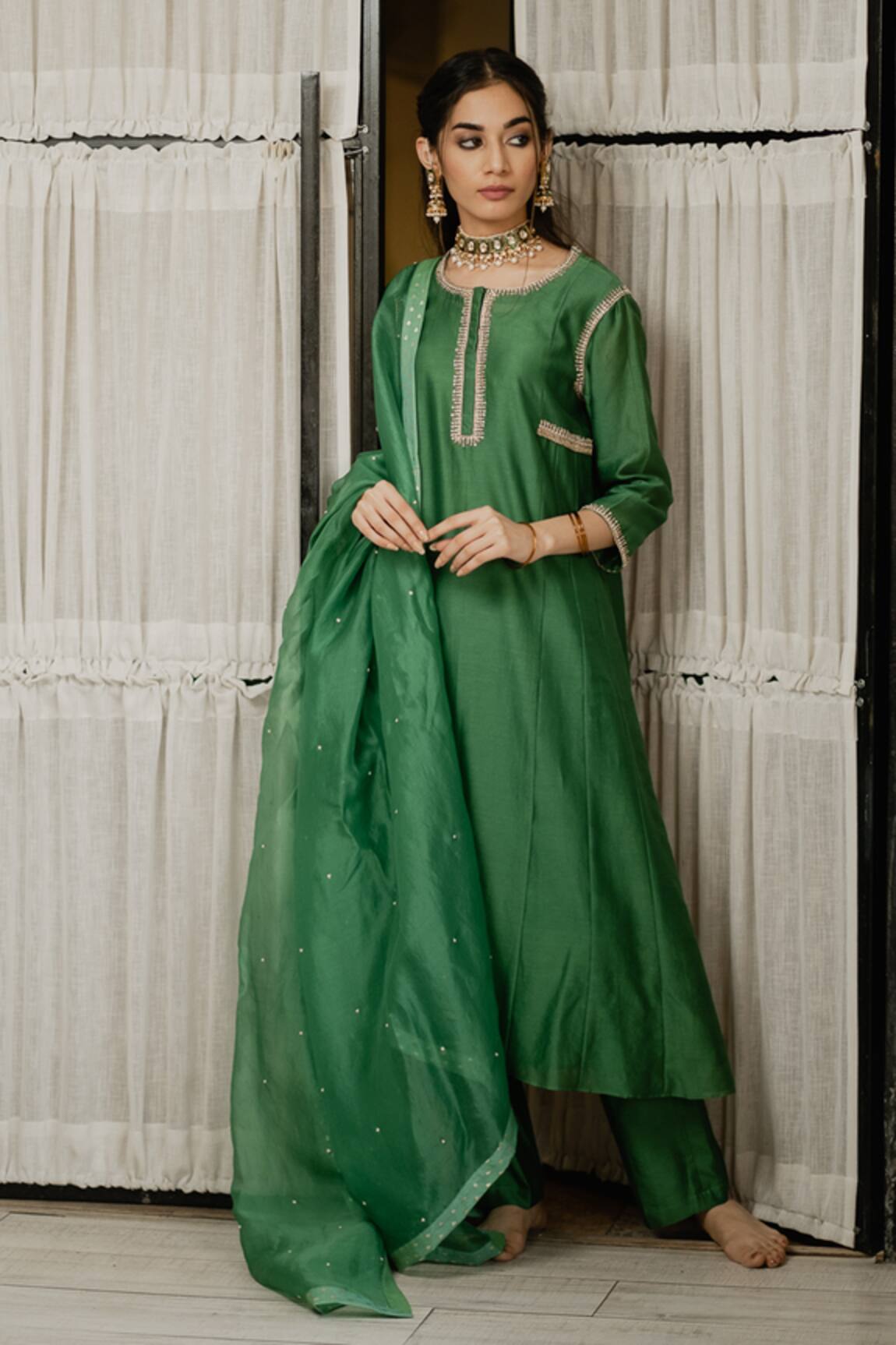 House Of Pink Chanderi Kurta Set