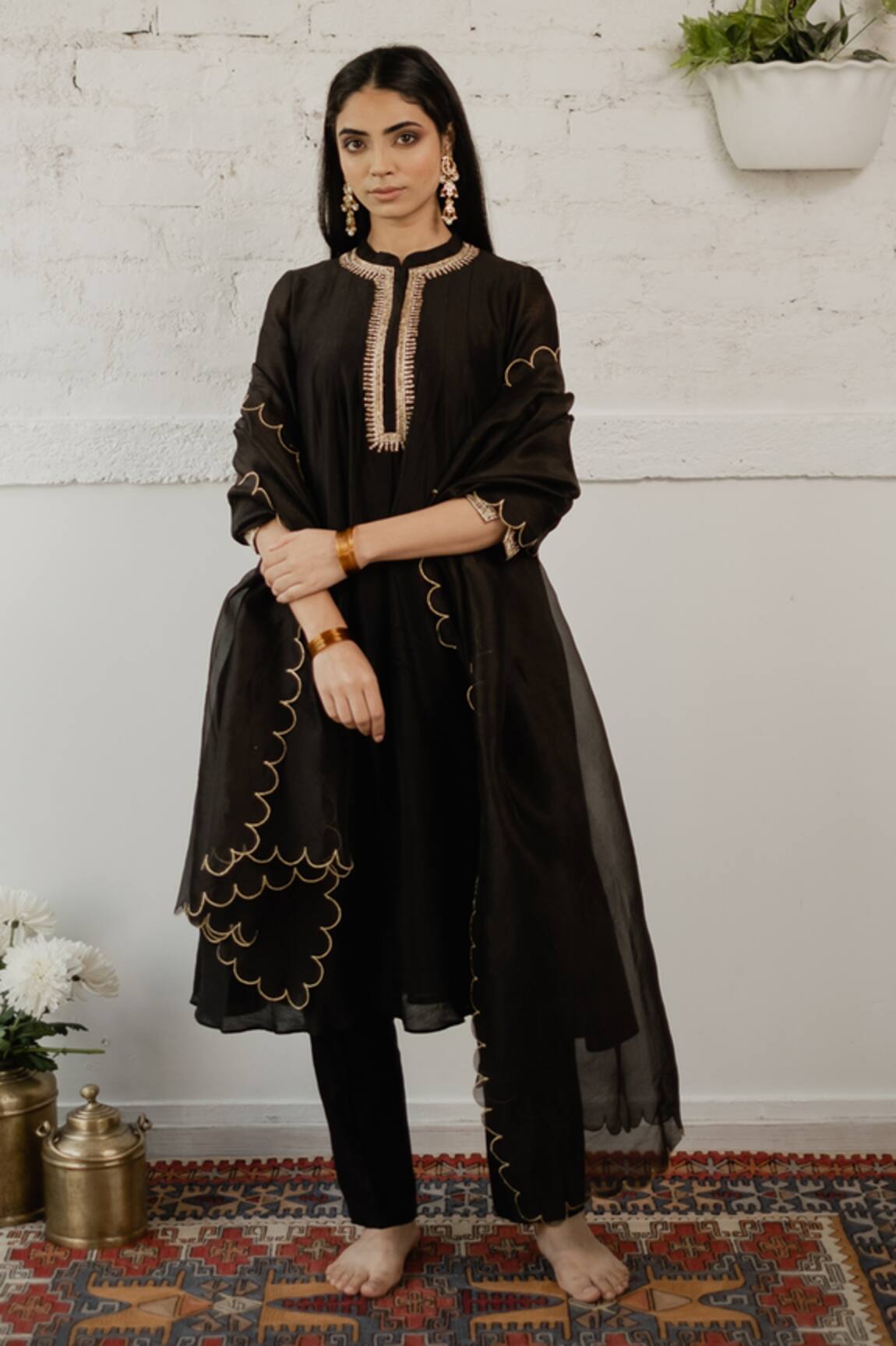 House Of Pink Chanderi Kurta Set