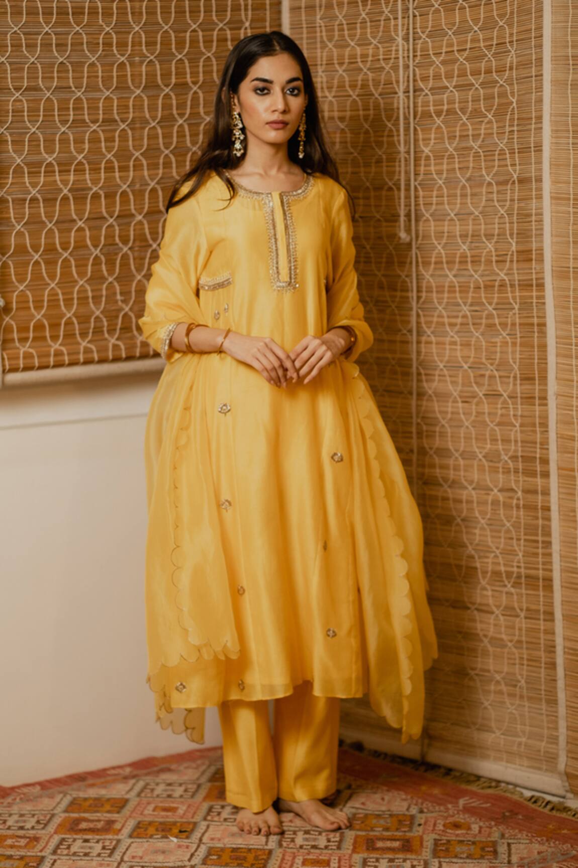 House Of Pink Chanderi Kurta Set 