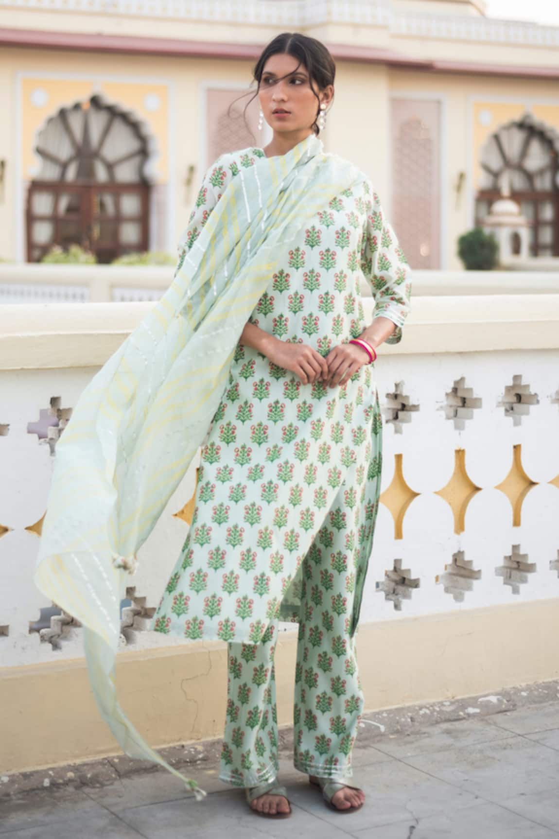 House Of Pink Chanderi Kurta Set