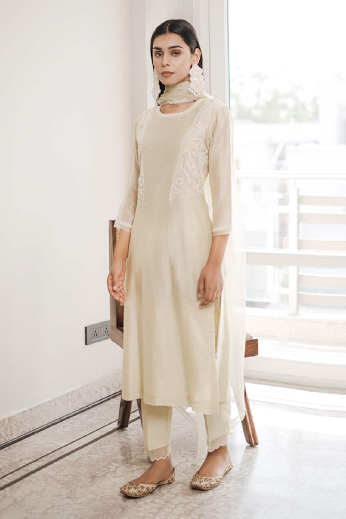 House Of Pink Chanderi Kurta Set