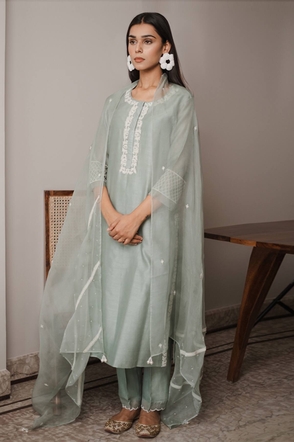 House Of Pink Chanderi Kurta Set