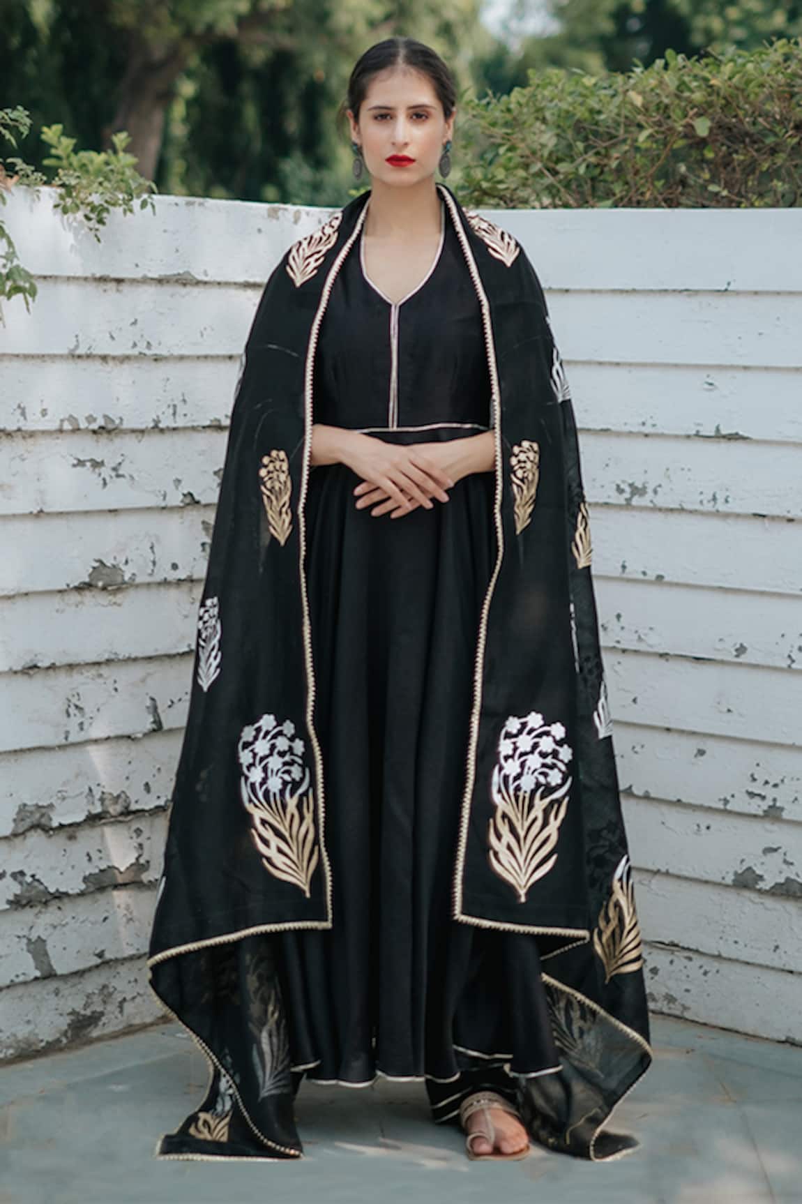 House Of Pink Chanderi Anarkali Set