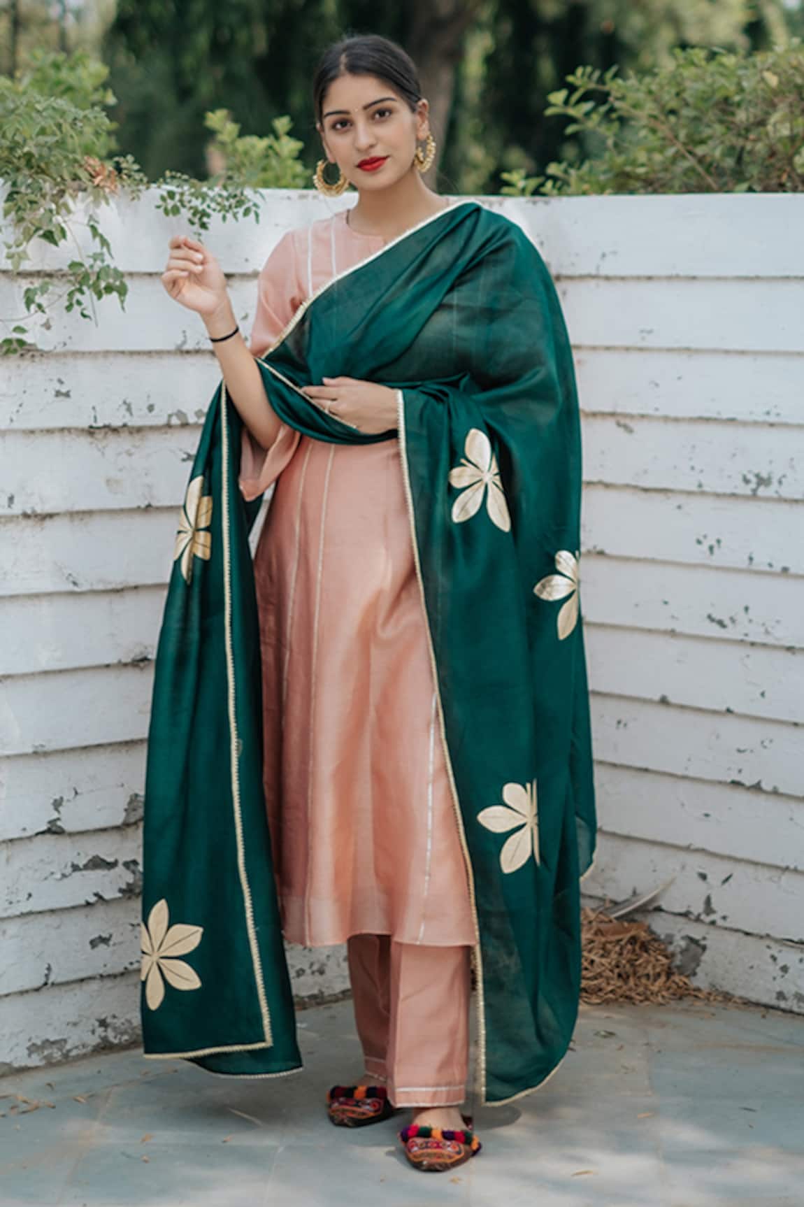 House Of Pink Chanderi Kurta Set